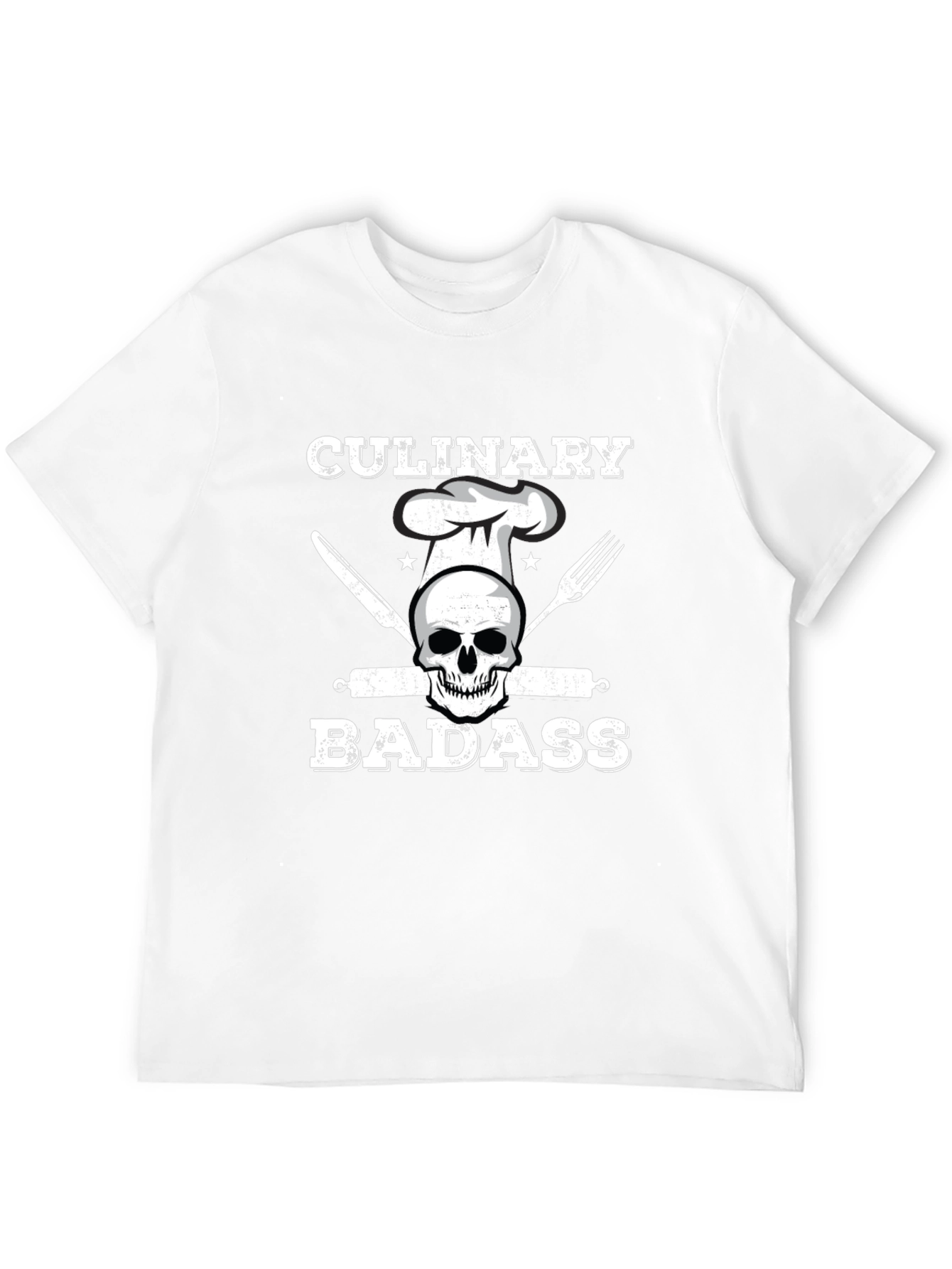Black Culinary Badass T-Shirt - Chef Skull Design view 12