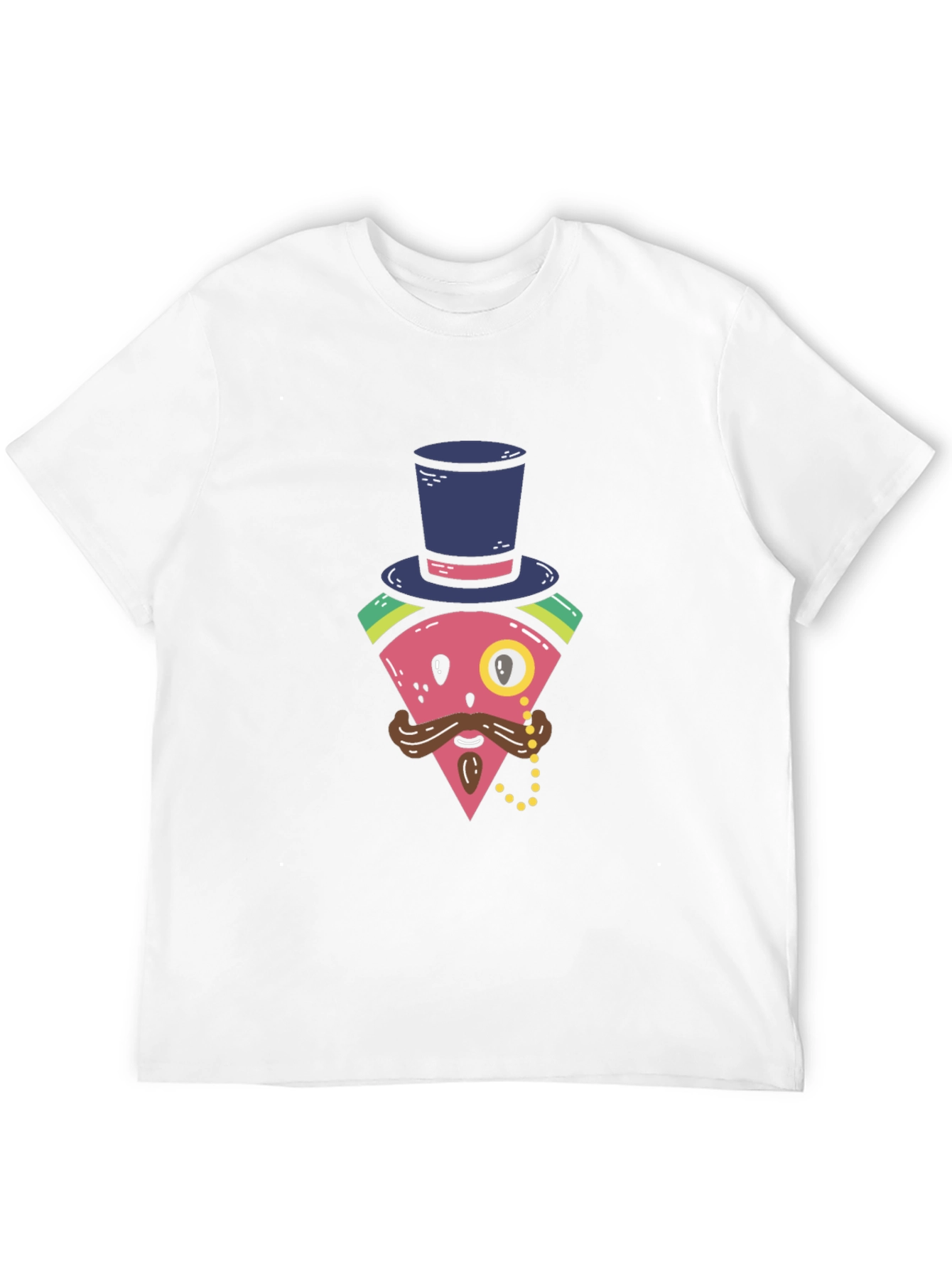 Black Whimsical Watermelon Gentleman T-Shirt view 12