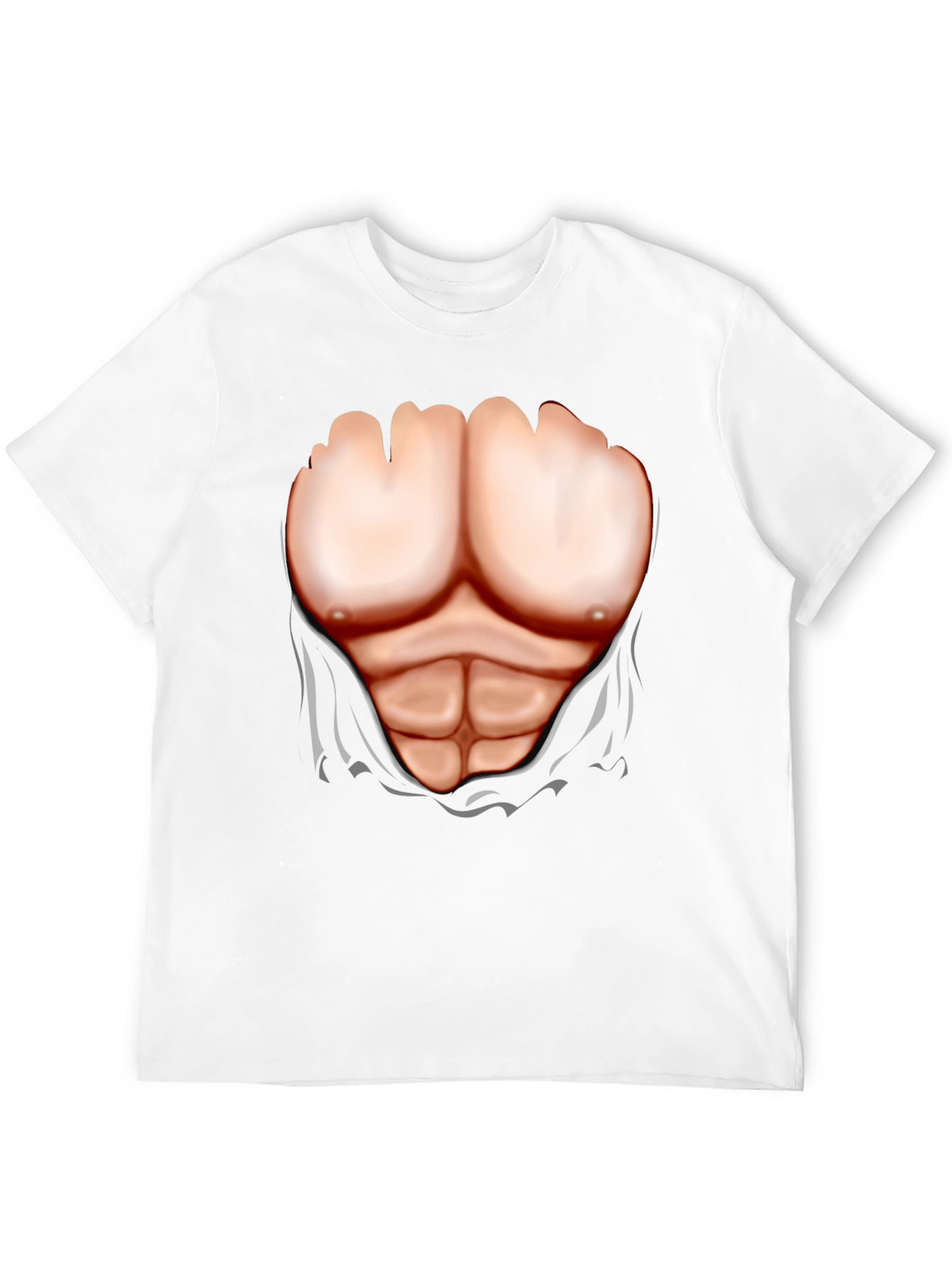 Black Muscle Chest Print T-Shirt - Black Novelty Tee view 12