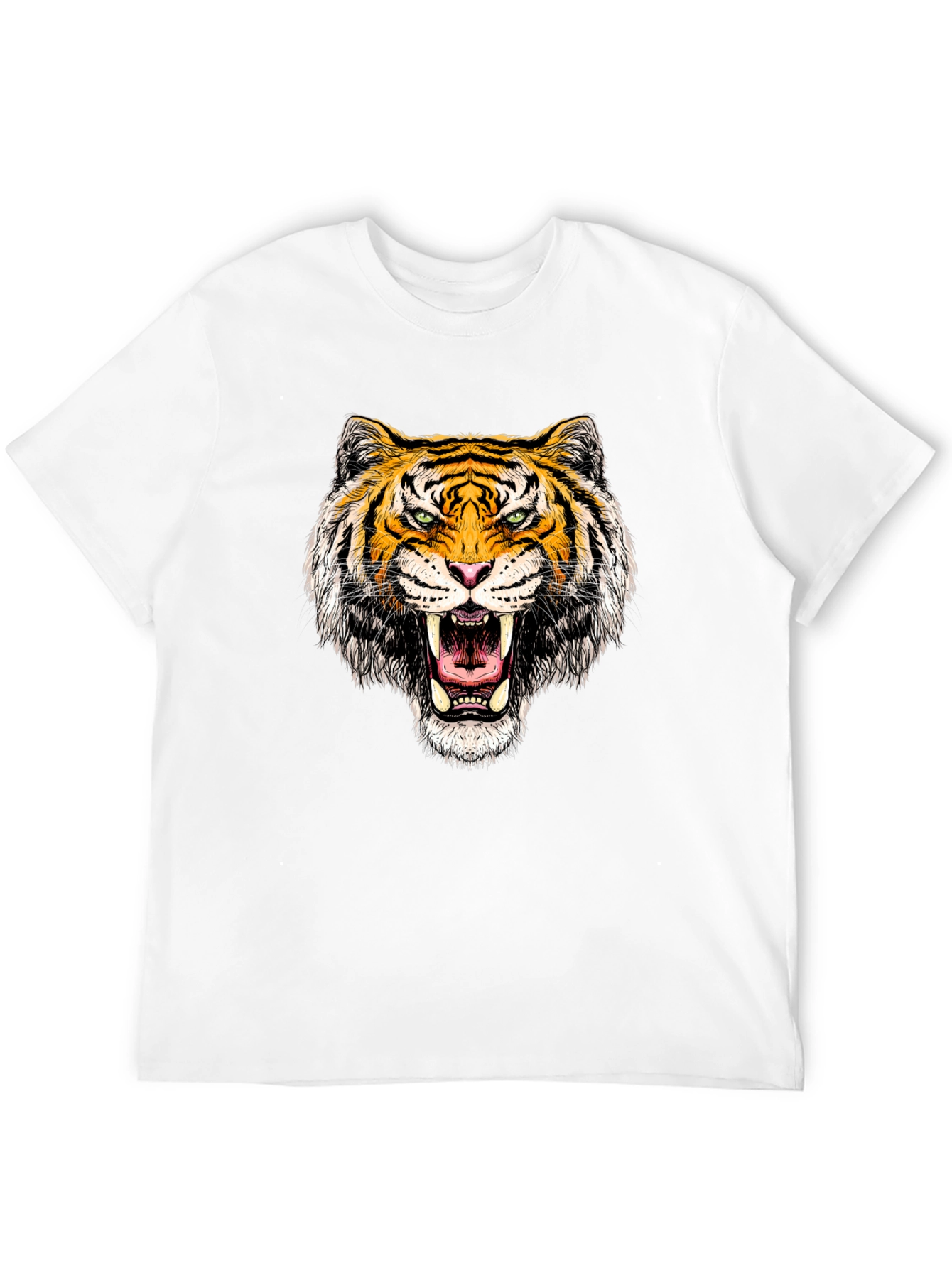Black Roaring Tiger Graphic Tee - Black Cotton T-Shirt view 12