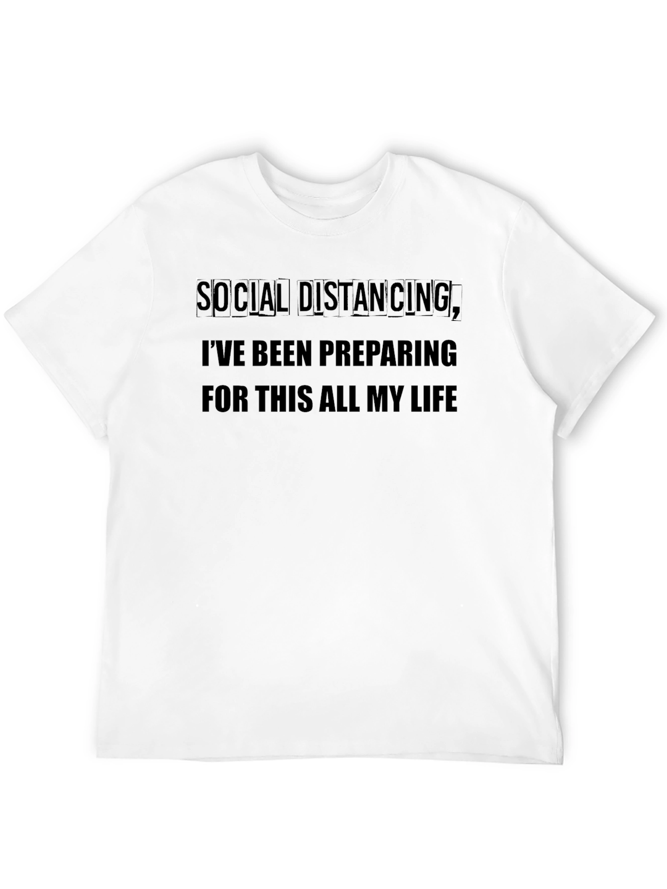 Black Social Distancing Prepared Black T-Shirt view 12