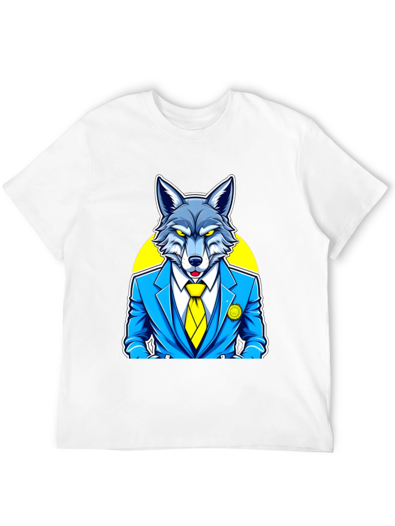 Black Wolf in Suit Graphic Tee - Cool Animal Cartoon Shirt view 12