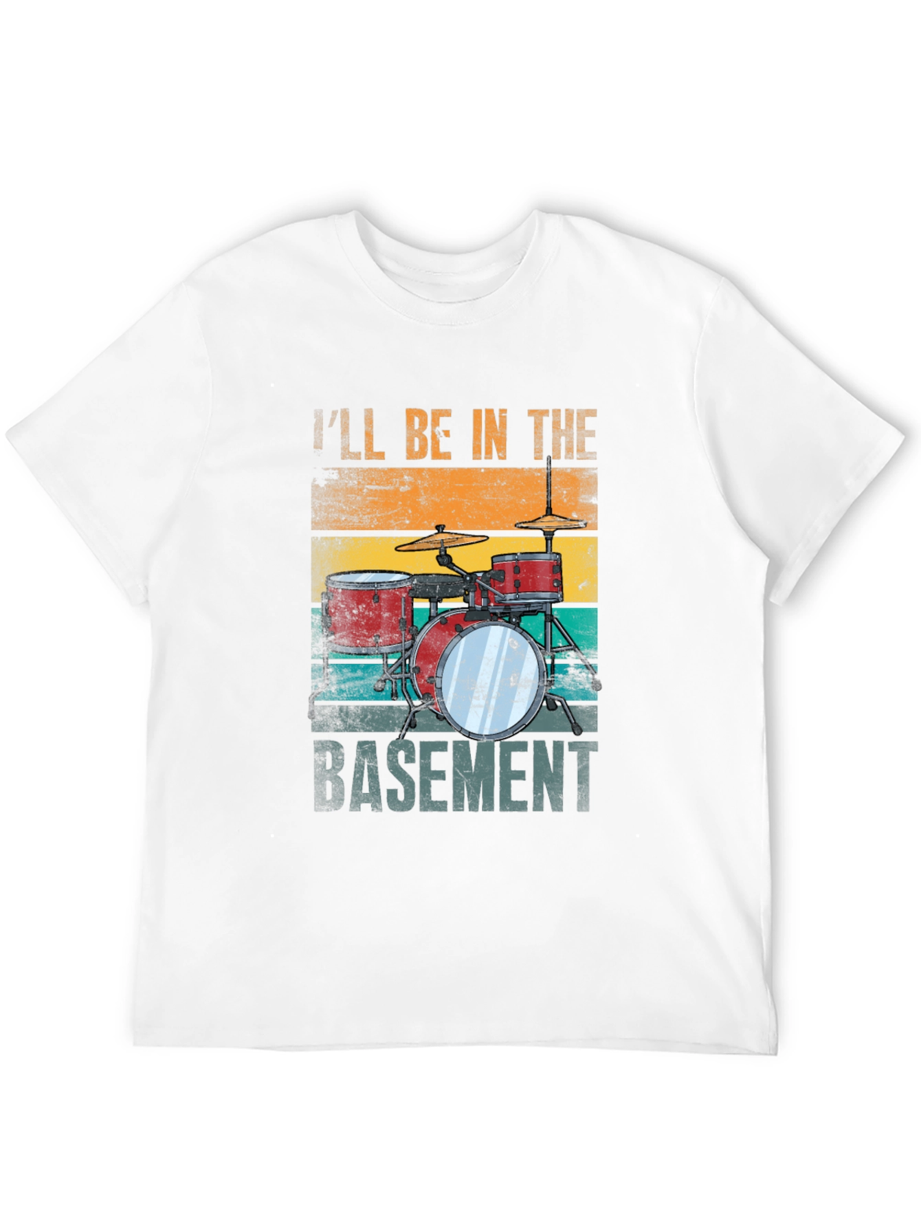 Black I'll Be in the Basement Drum Set T-Shirt view 12