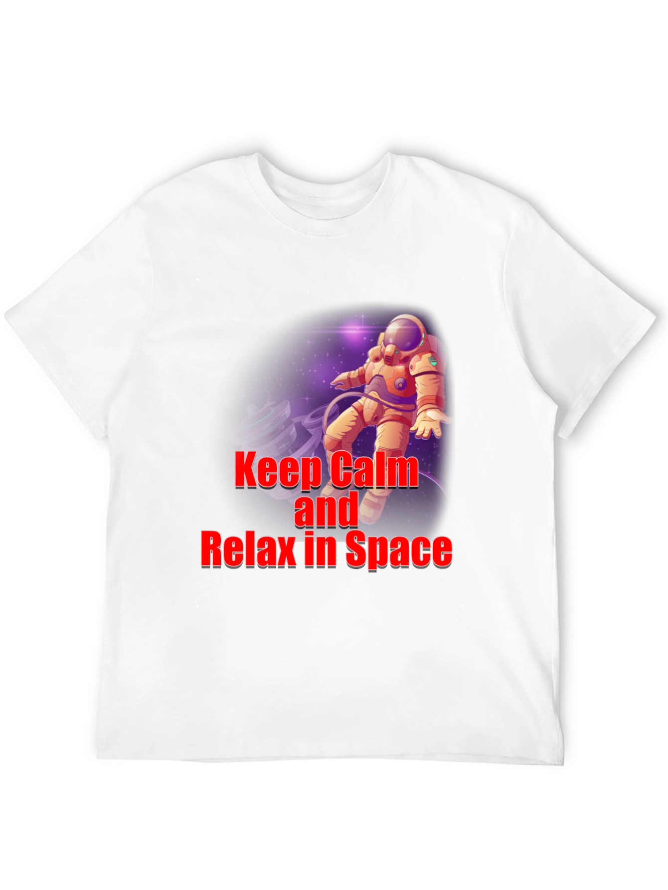 Black Keep Calm Astronaut T-Shirt - Space Design view 12