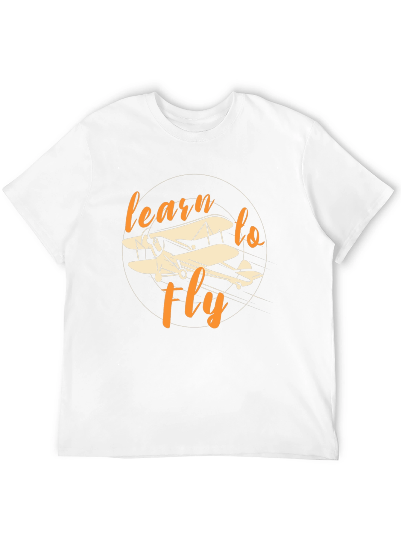 Black Learn to Fly Vintage Biplane Graphic T-Shirt view 12