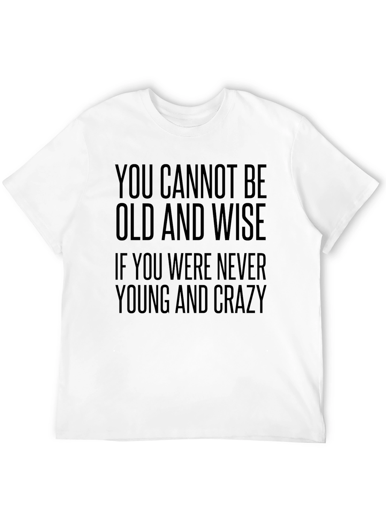 Black Old and Wise T-Shirt - Black Crew Neck Tee view 12