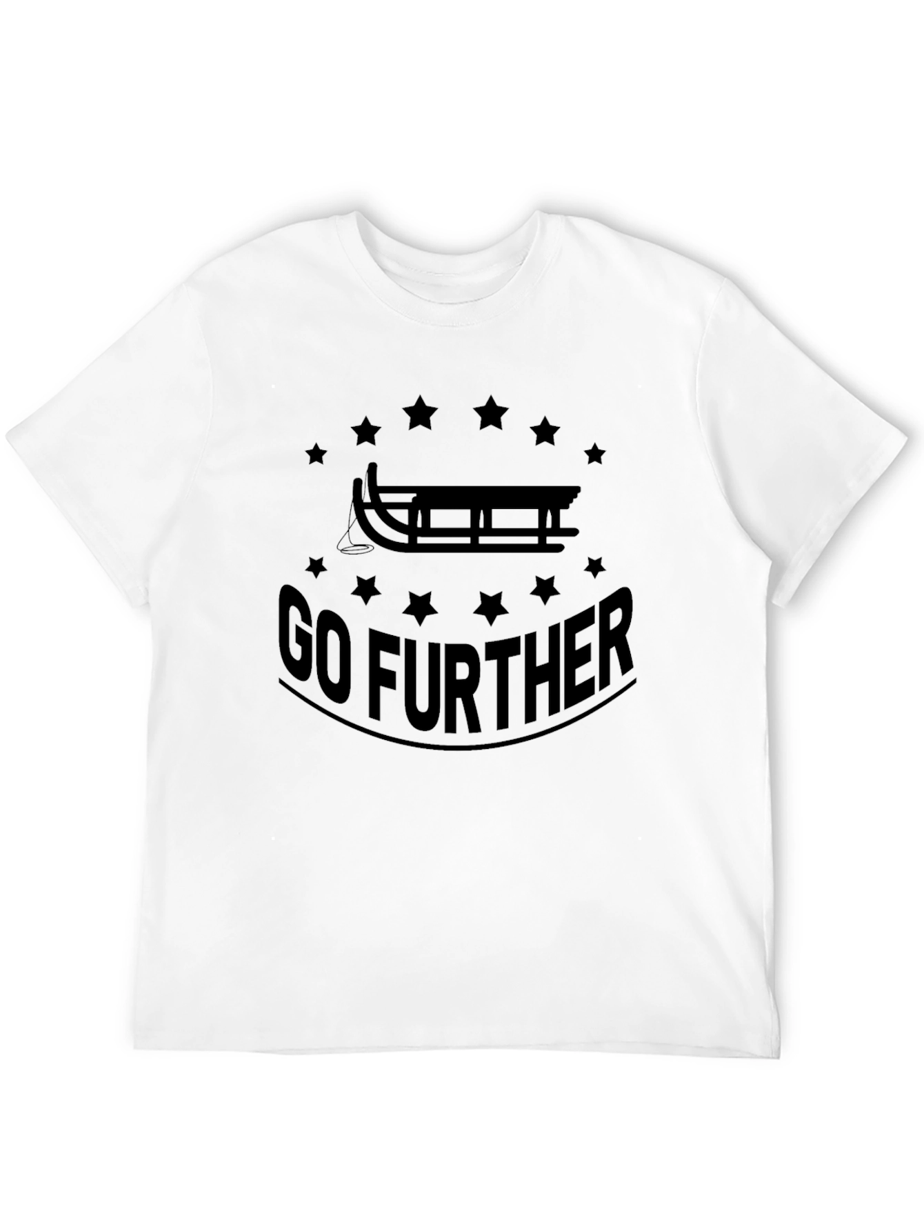 Black Go Further Sled Graphic Tee - Black Cotton T-Shirt view 12
