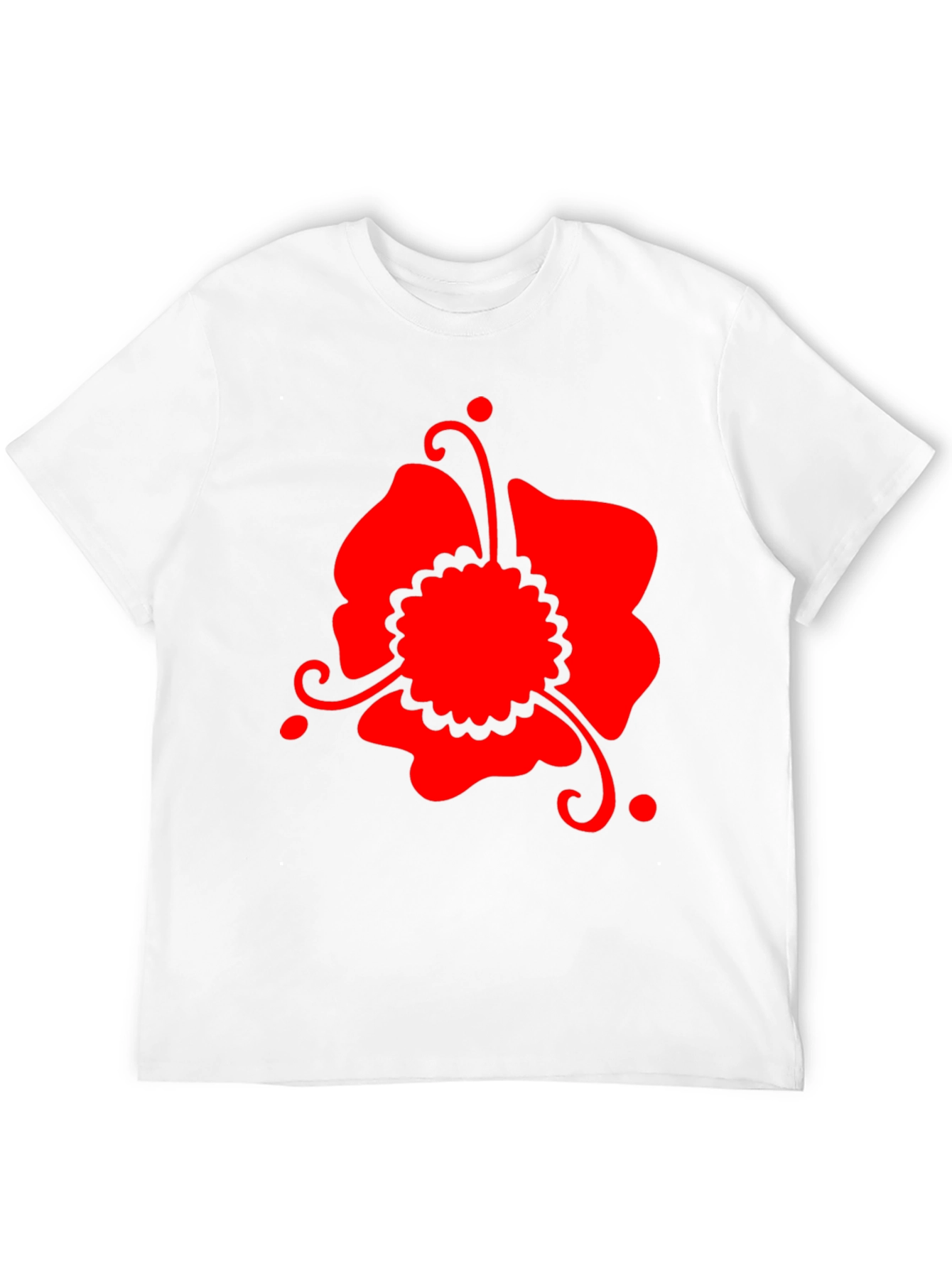 Black Red Floral Graphic Black T-Shirt view 12