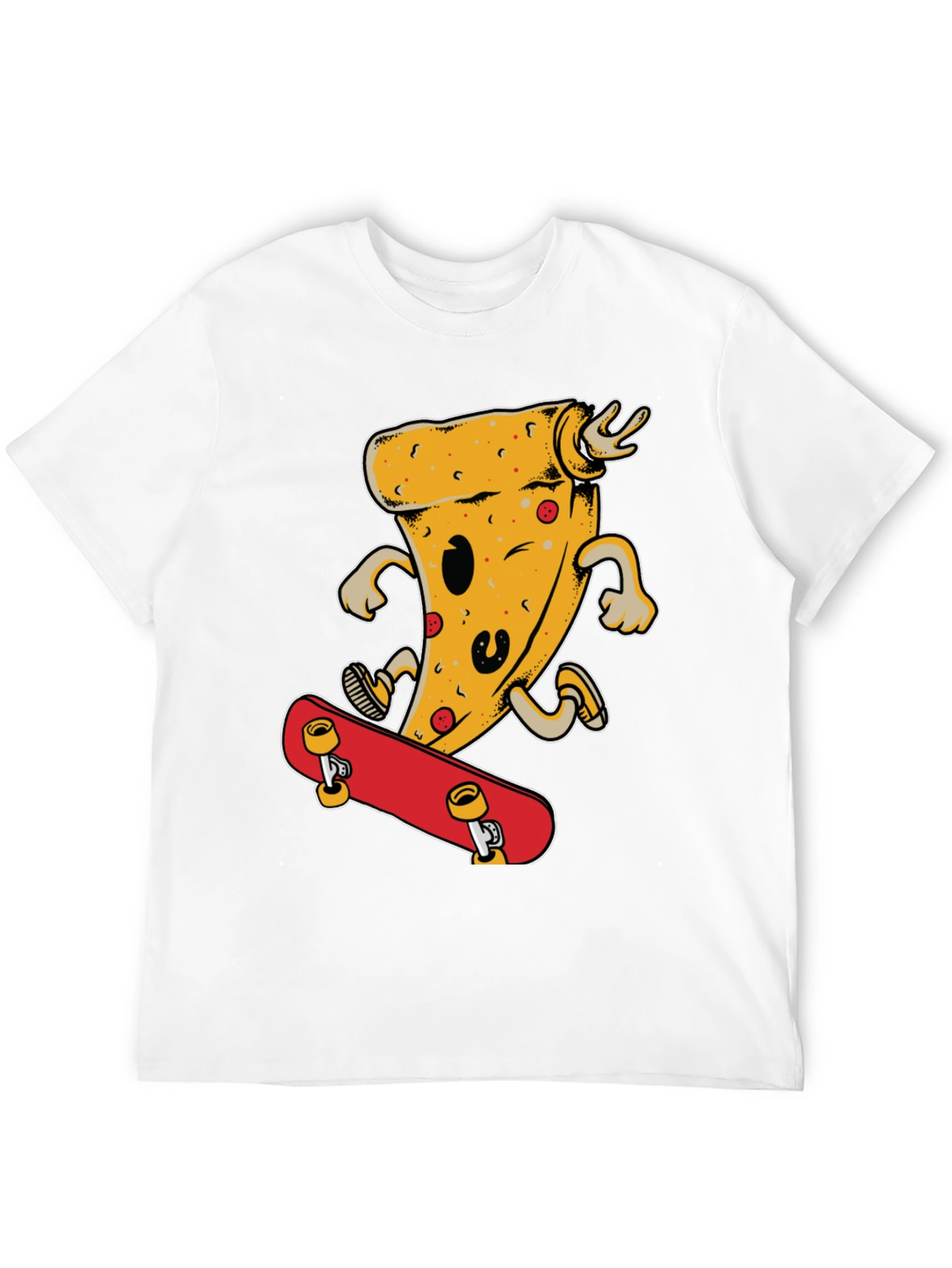Black Pizza Skateboard T-Shirt - Fun & Stylish view 12
