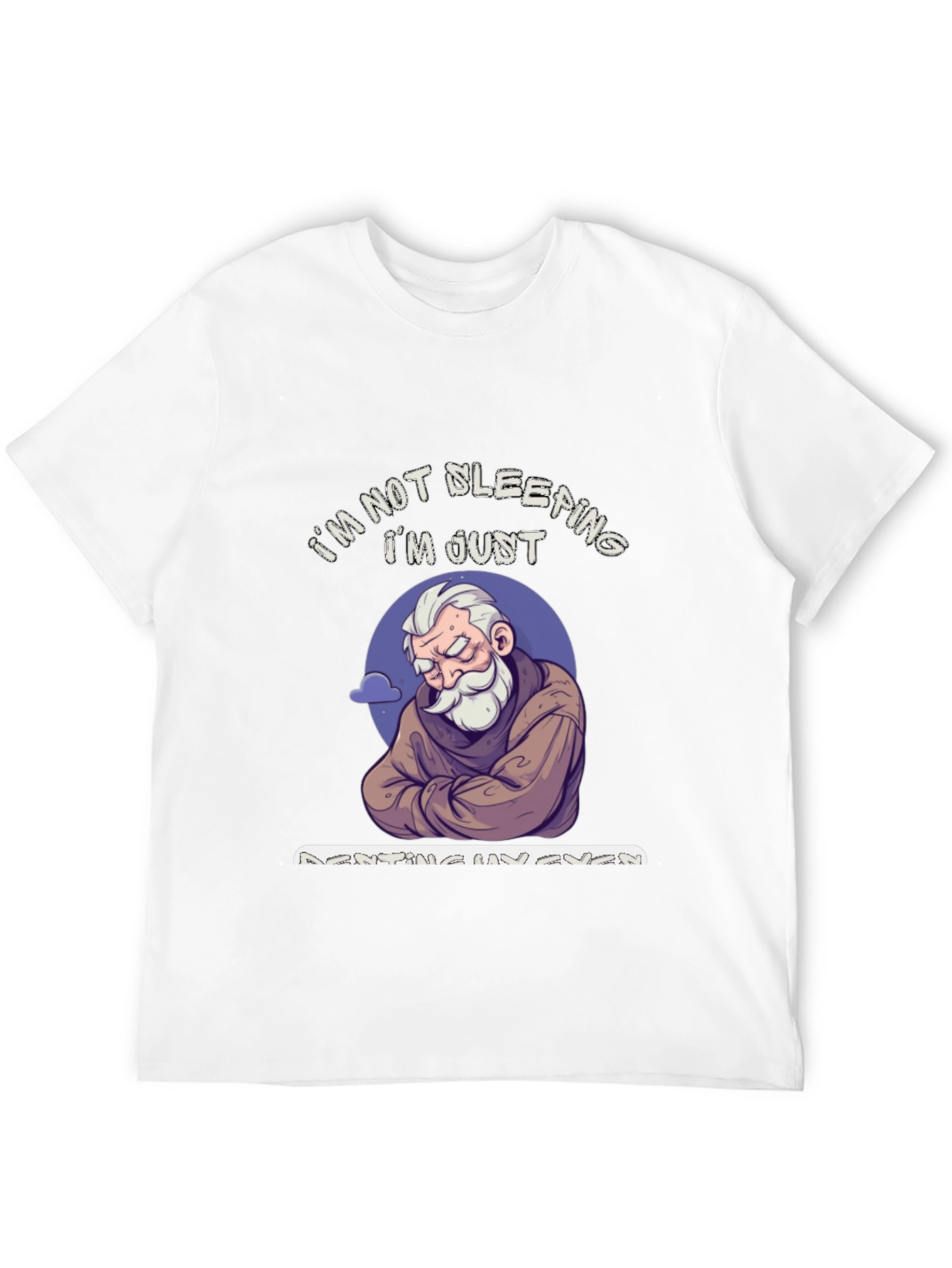 Black Funny "I'm Not Sleeping" Graphic Tee view 12