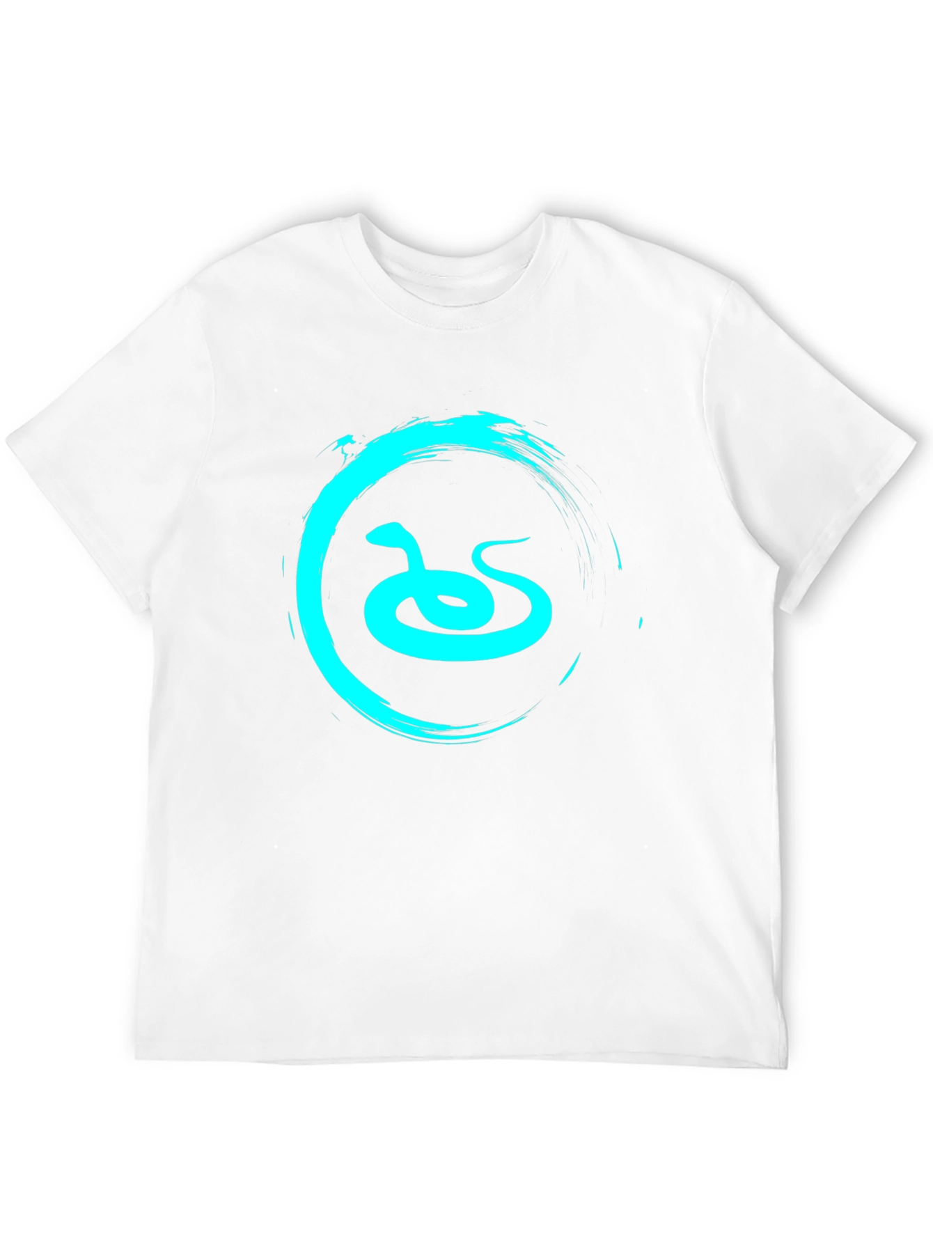 Black Men's Black T-Shirt with Teal Snake Graphic view 12