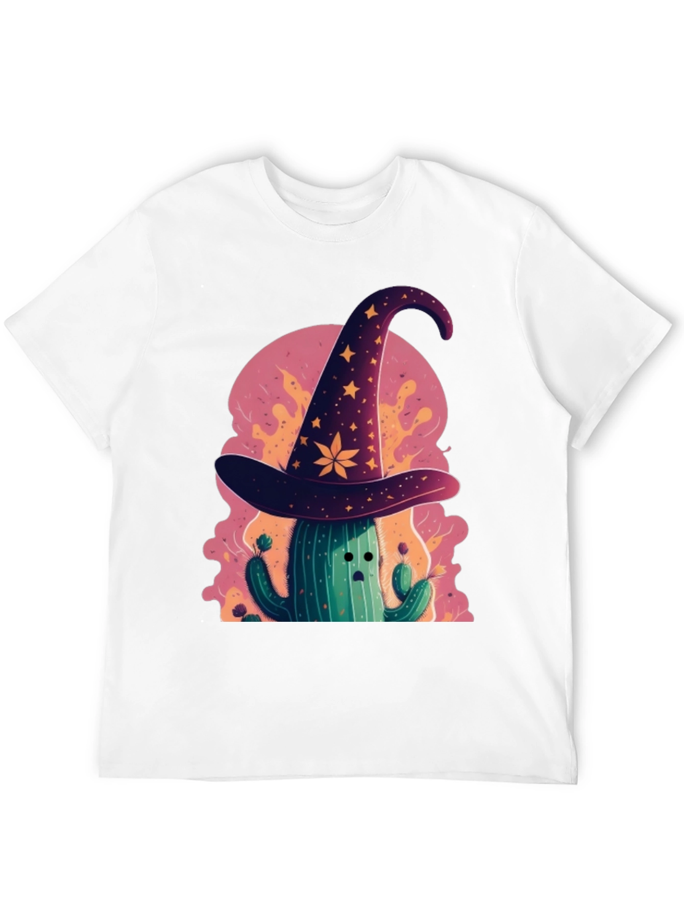 Black Whimsical Cactus Wizard Graphic Tee view 12