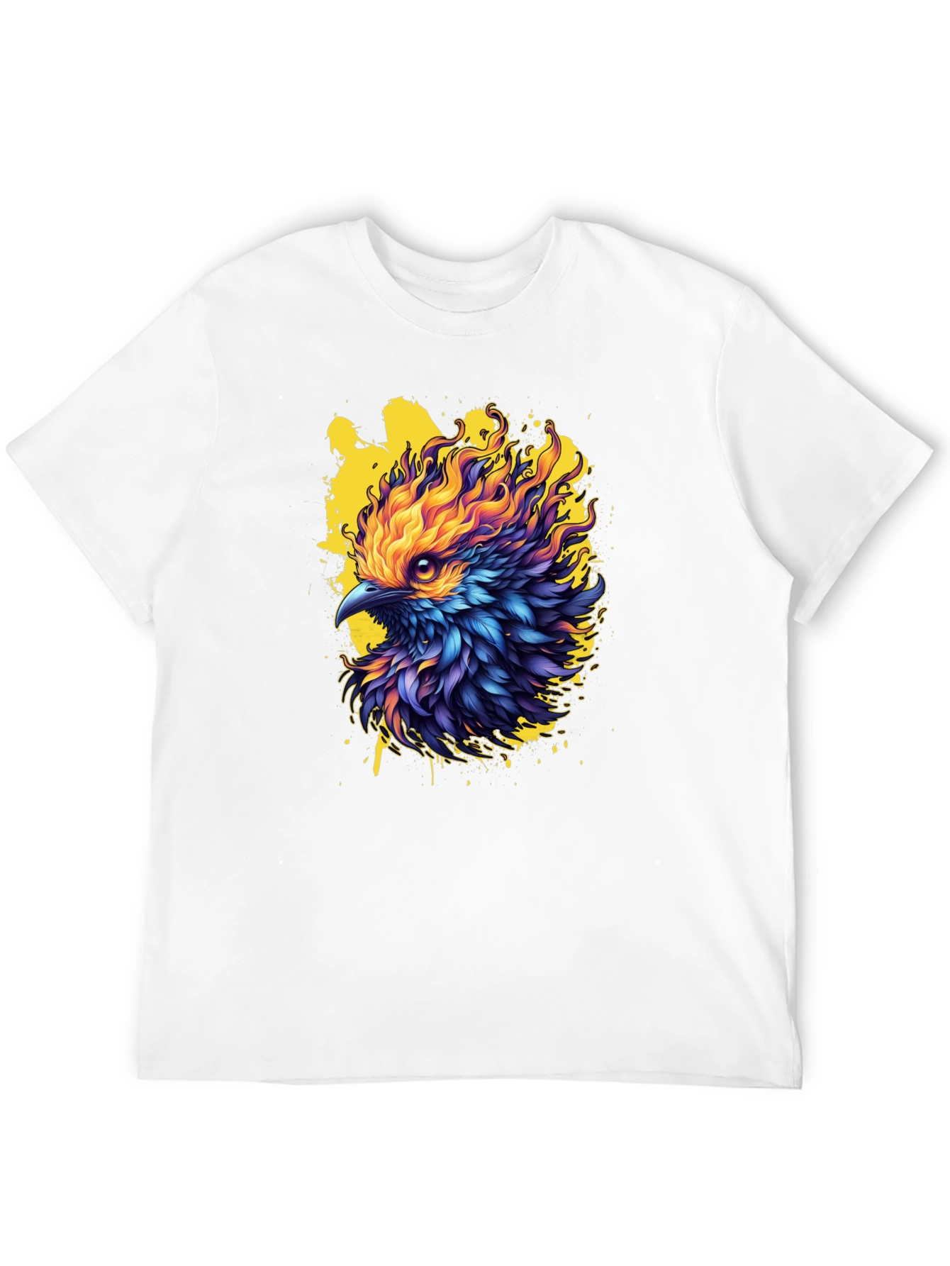 Black Fiery Phoenix Graphic Tee - Bold Statement Shirt view 12