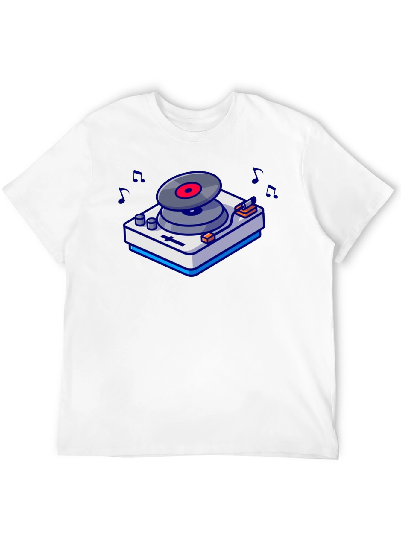 Black Retro Turntable Graphic T-Shirt - Music Lover's Tee view 12