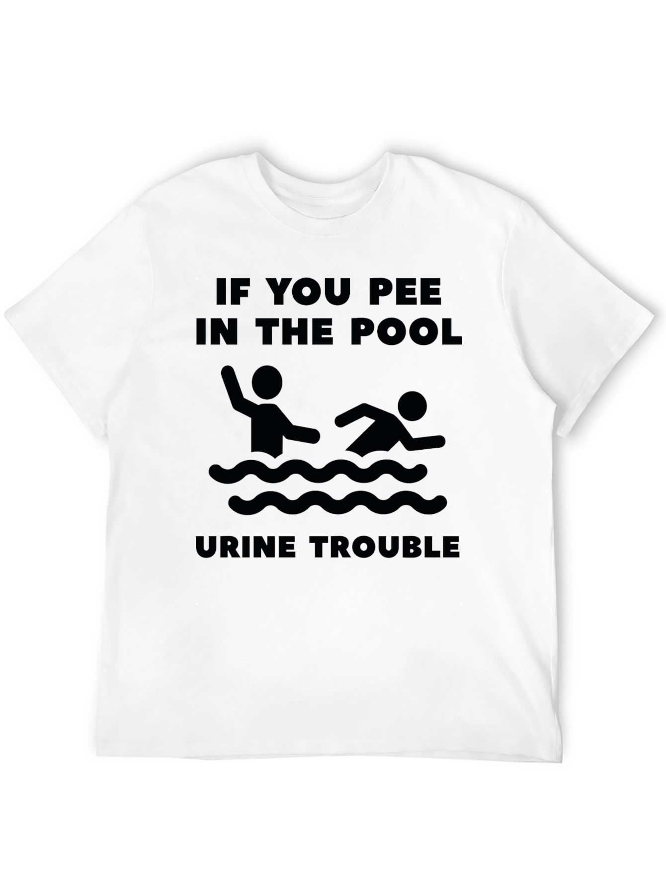 Black Funny "If You Pee in the Pool" Graphic Tee view 12