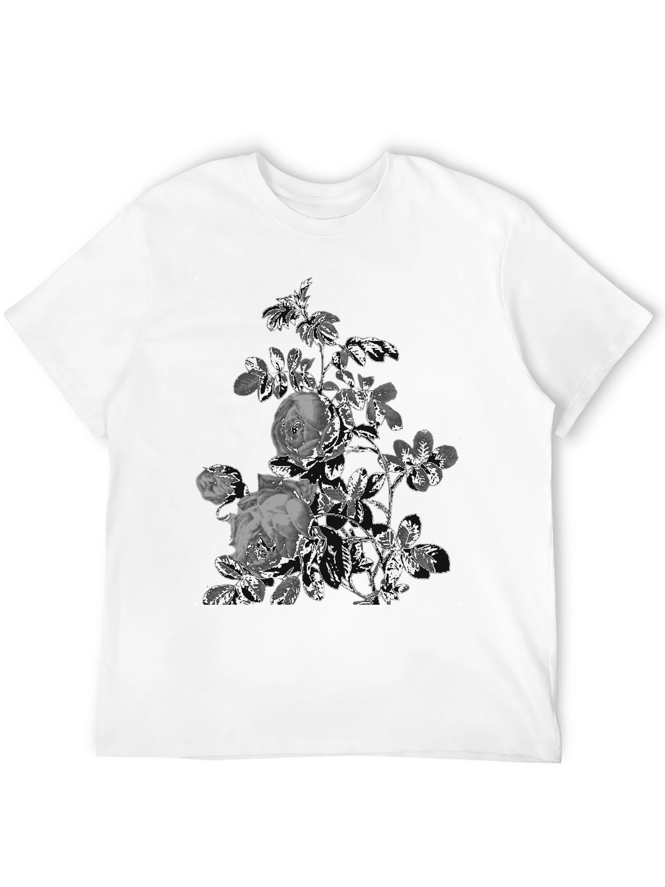 Black Floral Graphic Print Tee - Black view 12