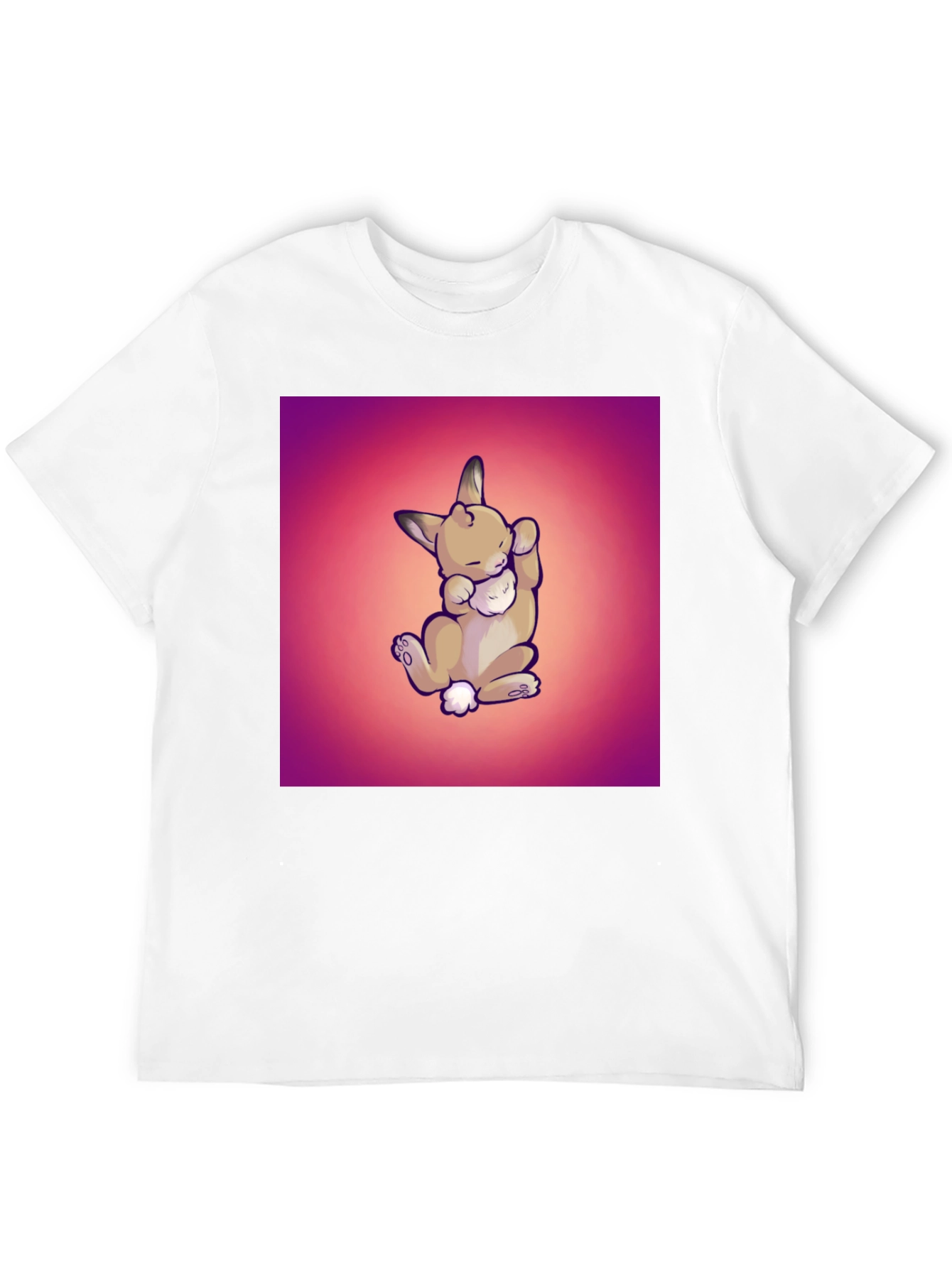 Black Cute Bunny Graphic Tee - Men's Black T-Shirt view 12