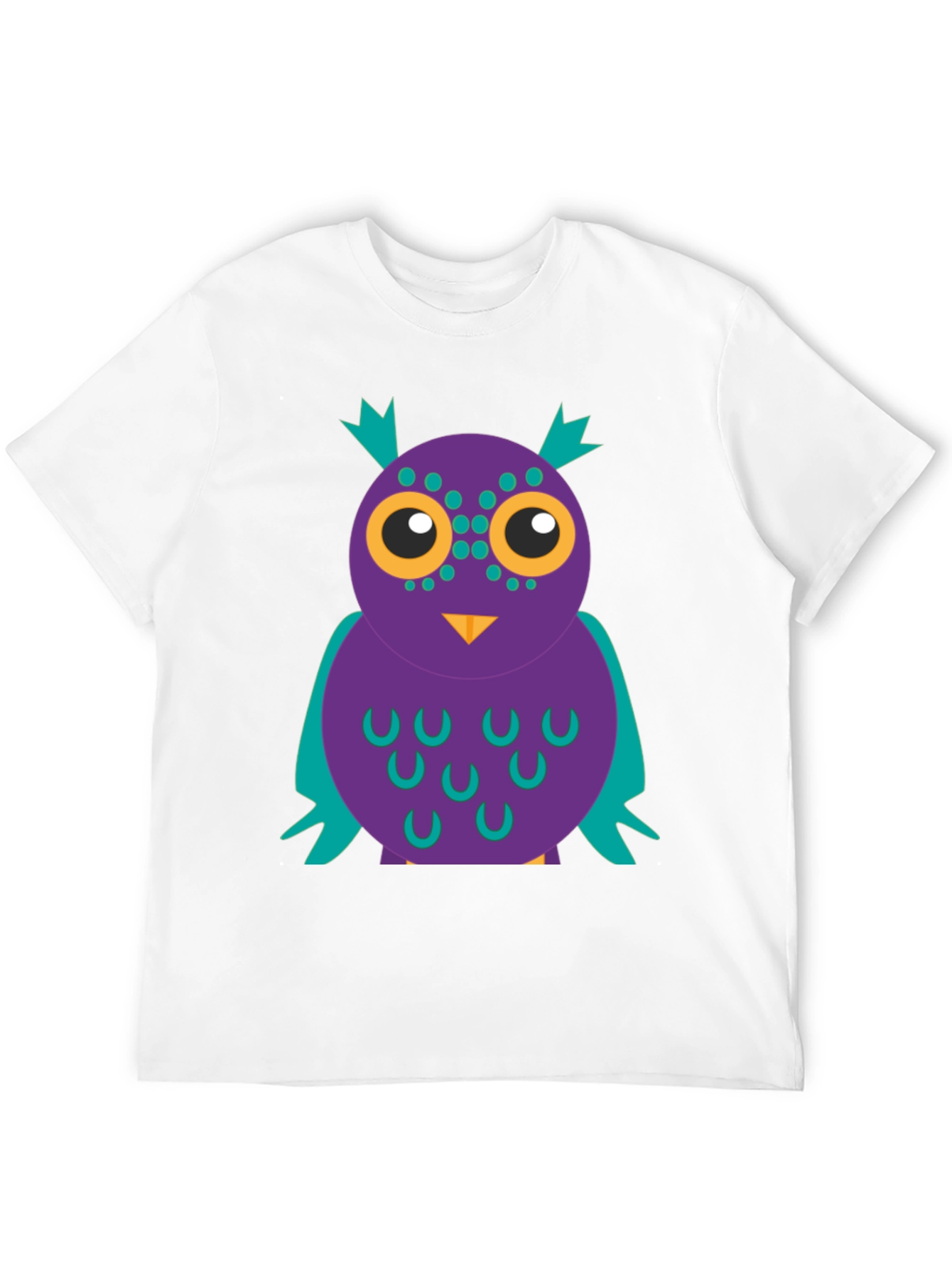 Black Funky Owl Graphic Tee - Black Cotton T-Shirt view 12