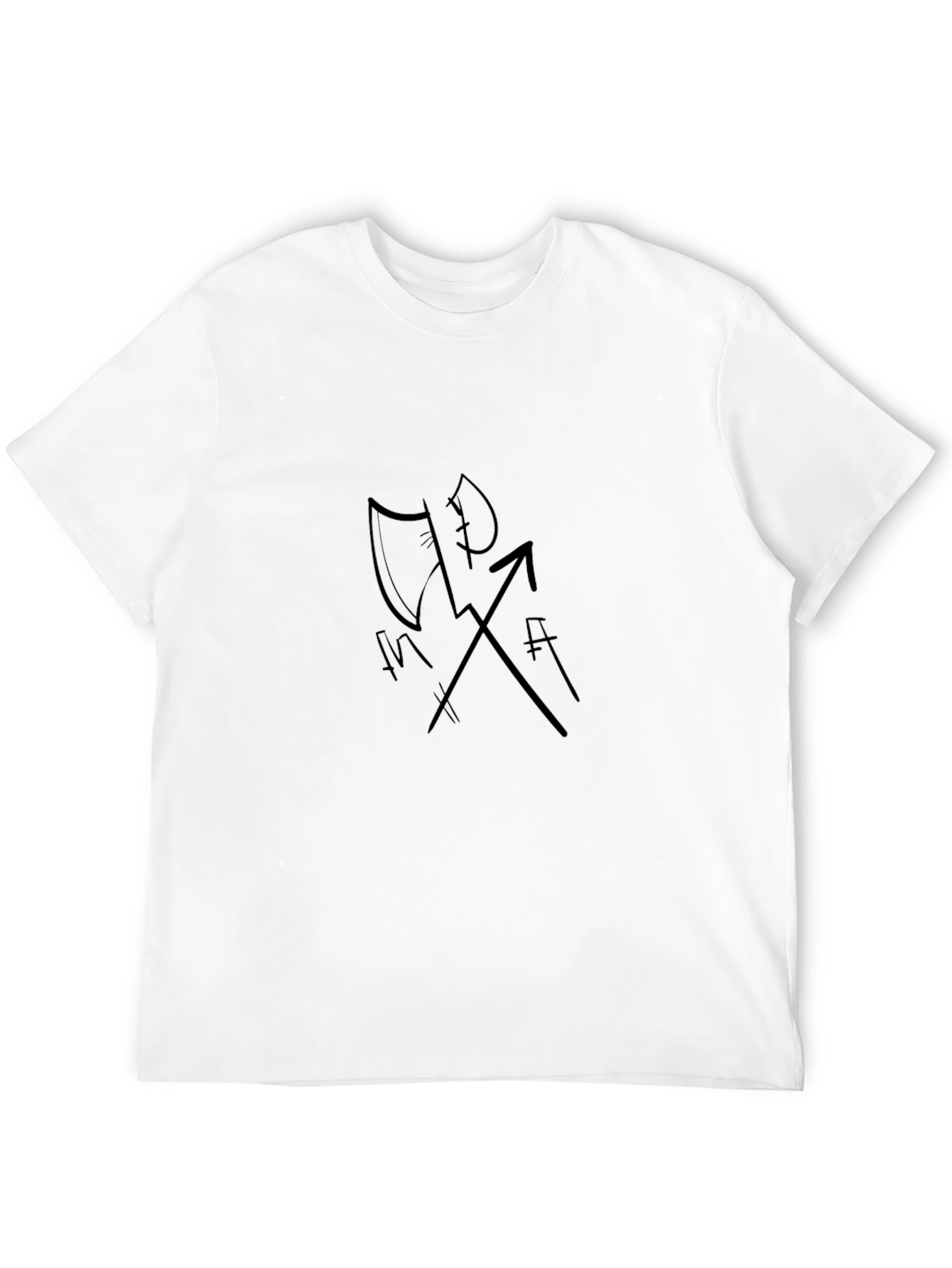 Black Men's Black Graphic Tee - Axe Arrow Design view 12