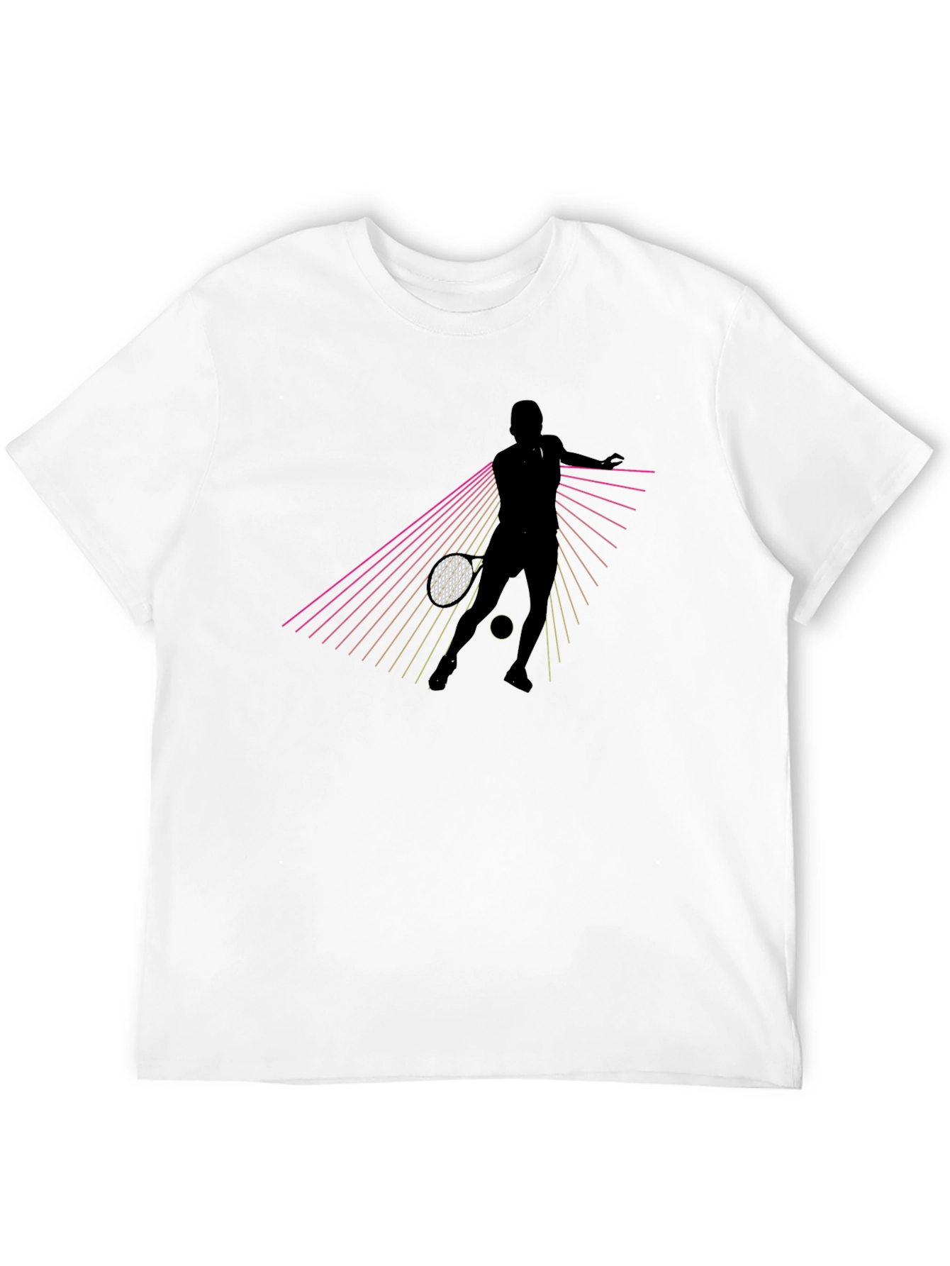 Black Tennis Player Graphic Tee - Retro Style view 12