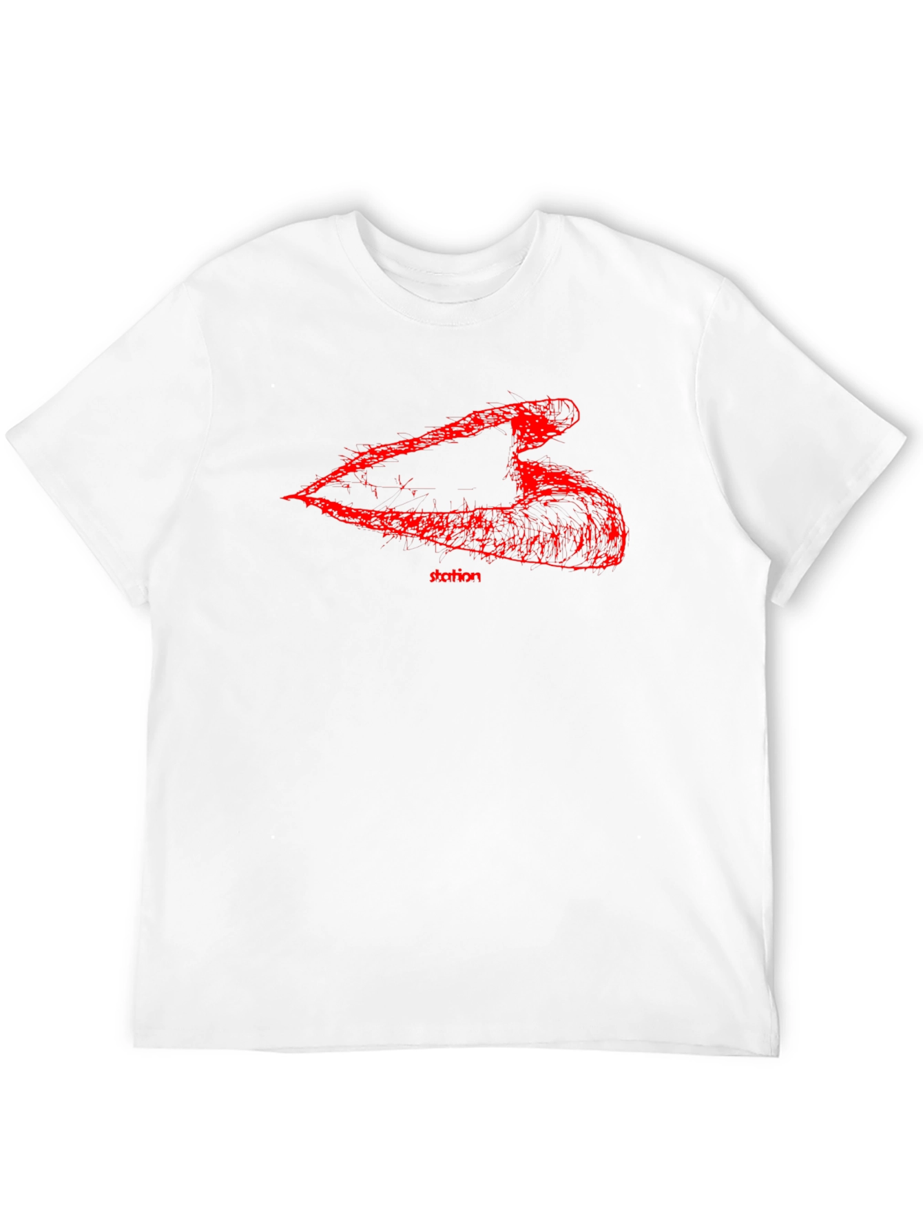 Black Men's Black T-Shirt with Abstract Red Graphic view 12