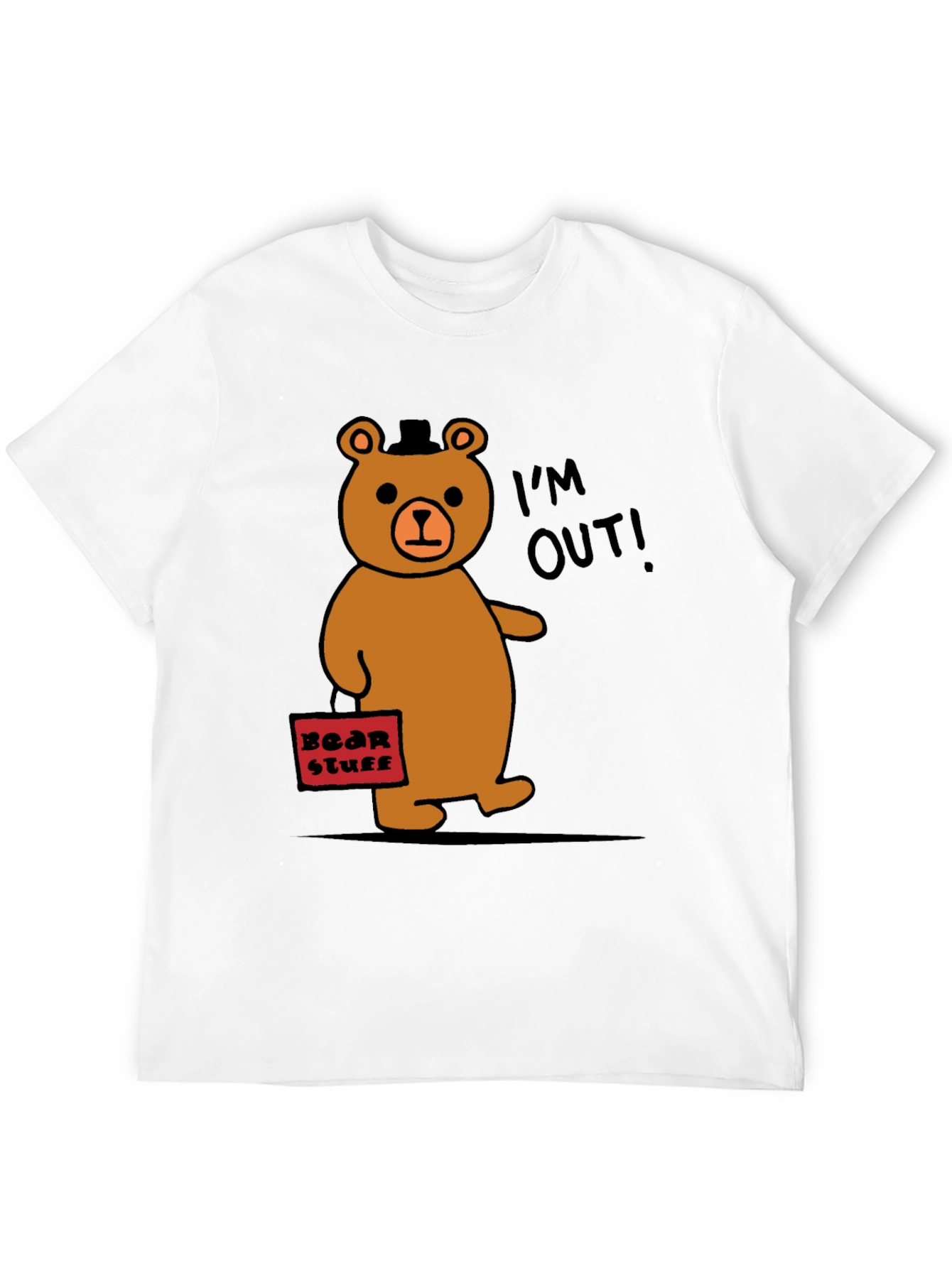 Black Funny Bear Leaving T-Shirt - I'm Out! view 12