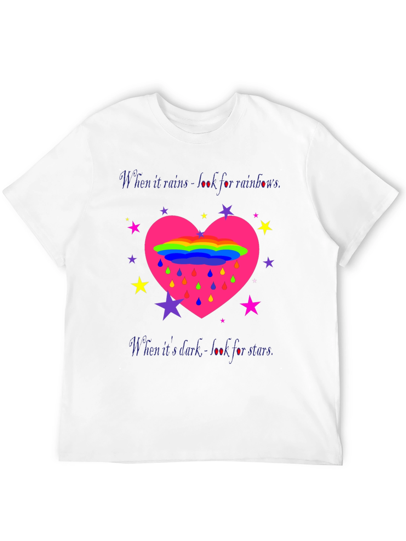 Black Rainbows & Stars Graphic T-Shirt view 12