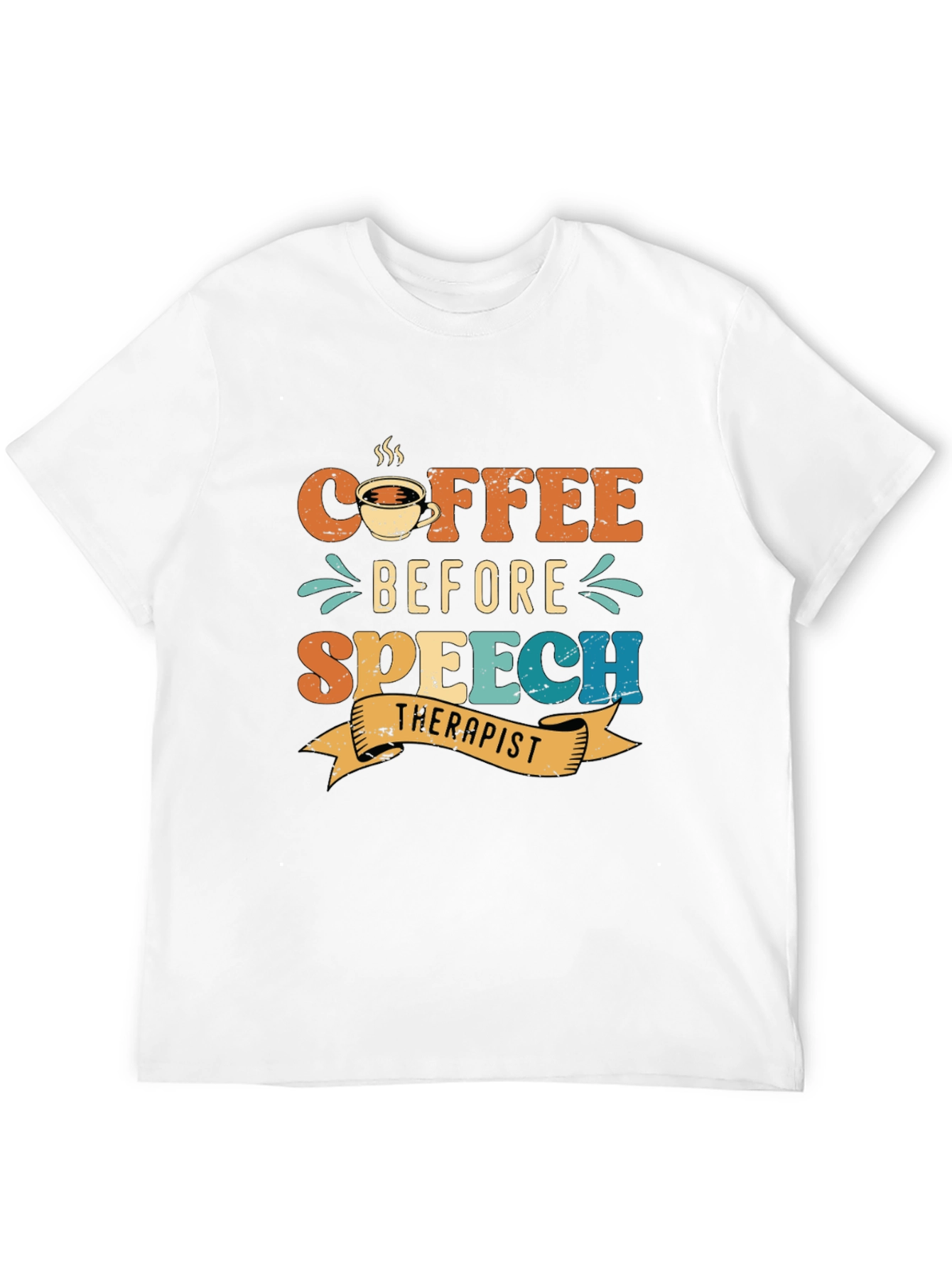 Black Coffee Before Speech Therapist T-Shirt view 12