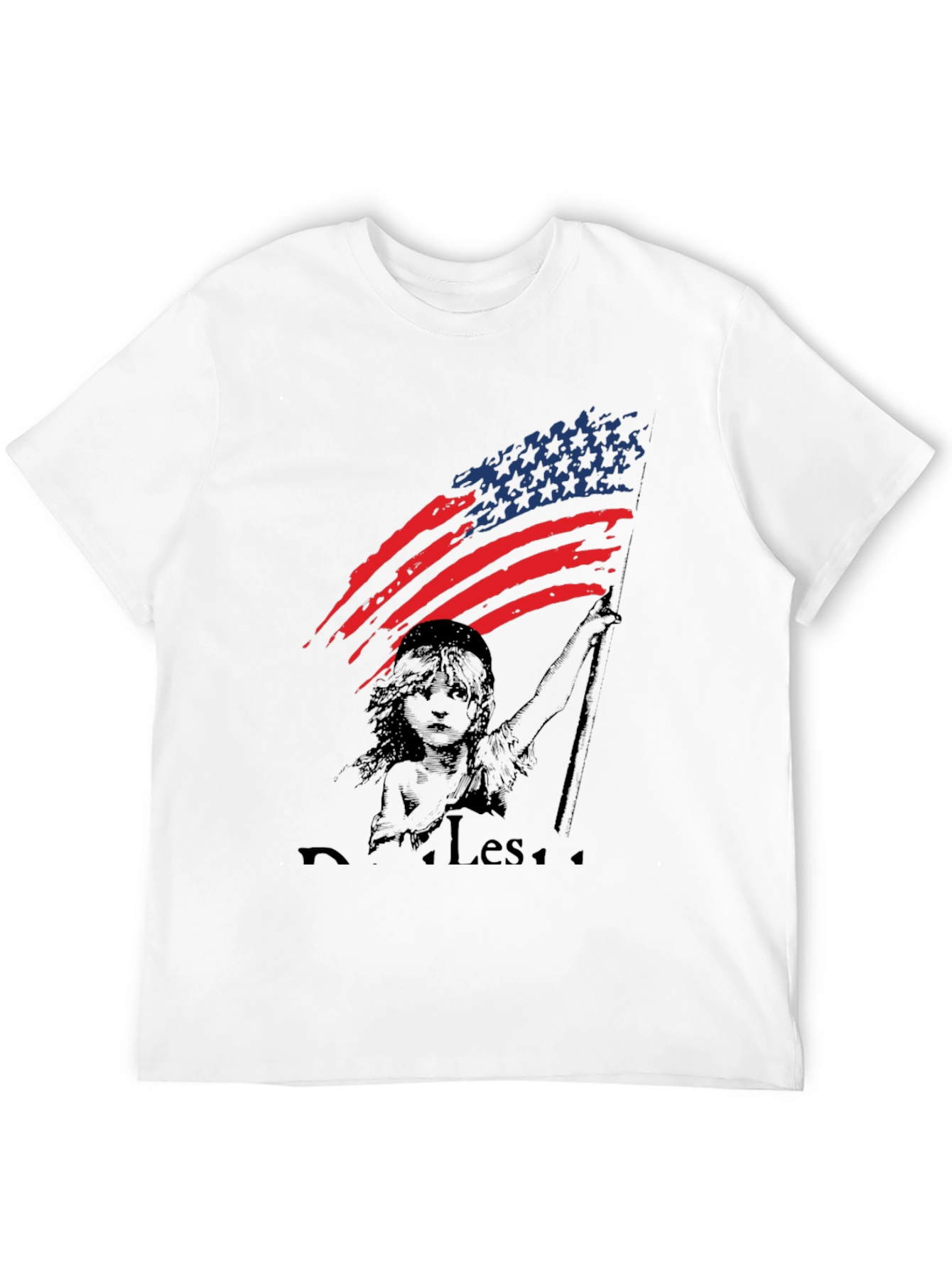 Black Liberty American Flag Graphic T-Shirt view 12