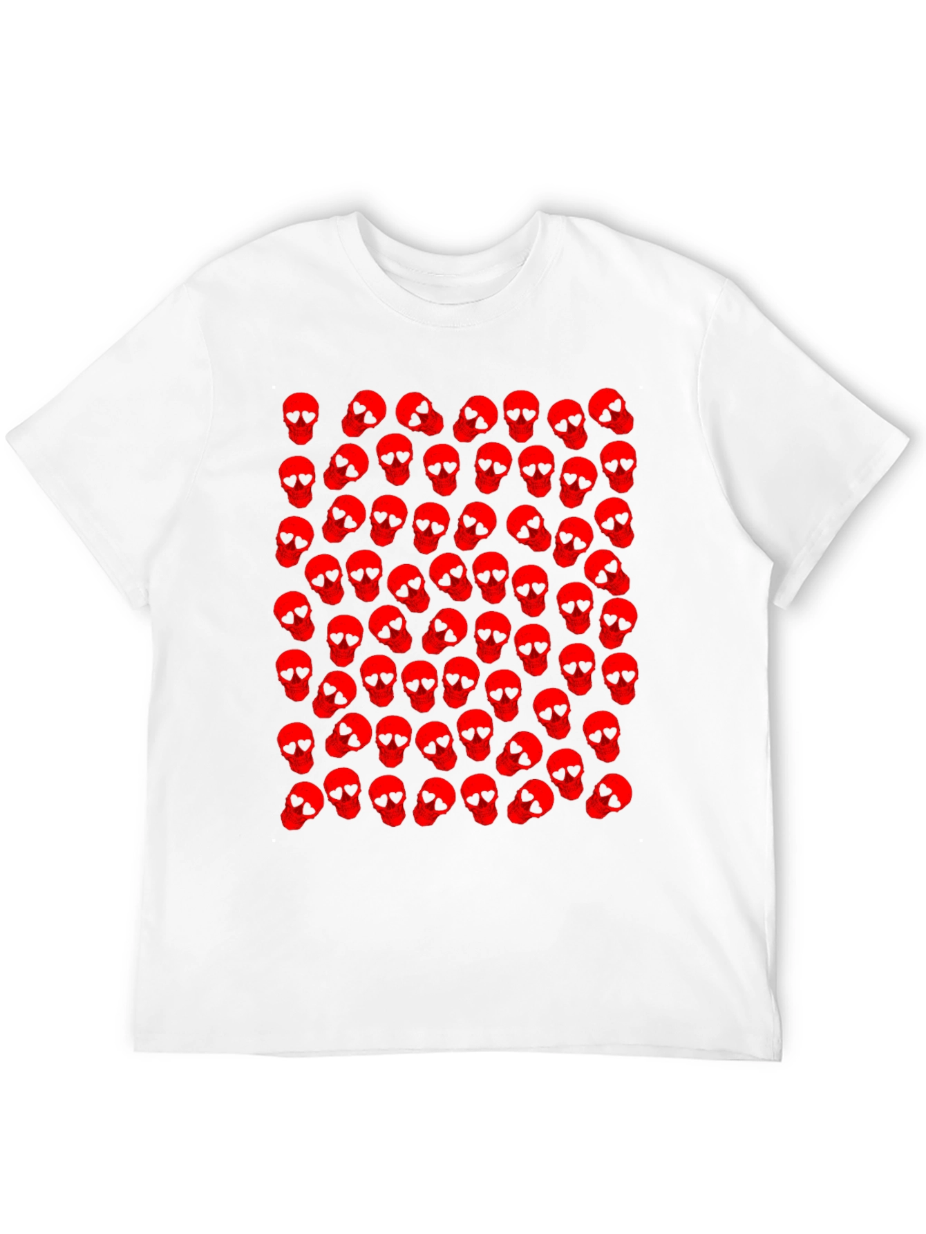 Black Skull Pattern Black T-Shirt view 12