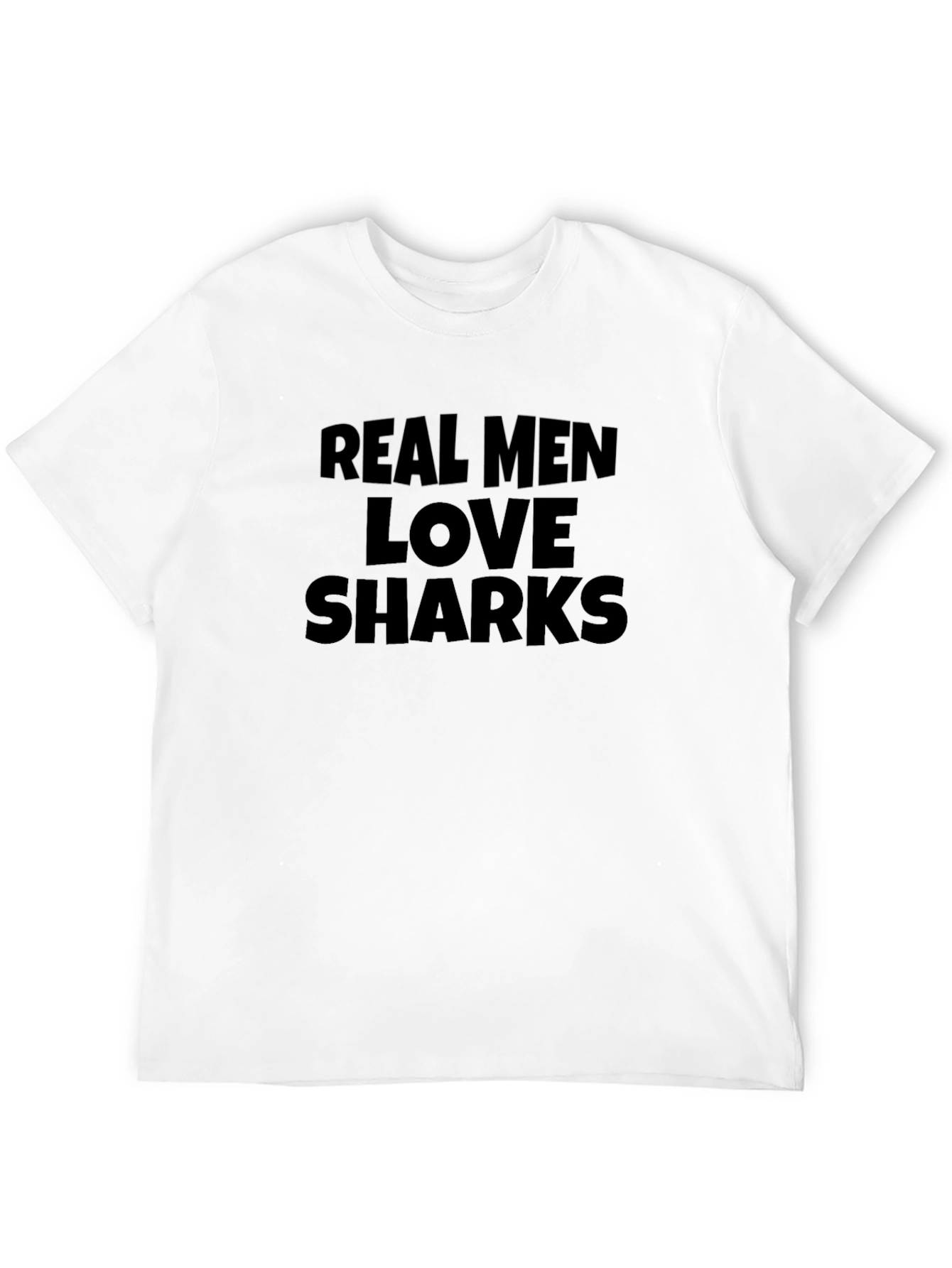 Black Real Men Love Sharks Graphic Tee - Black view 12