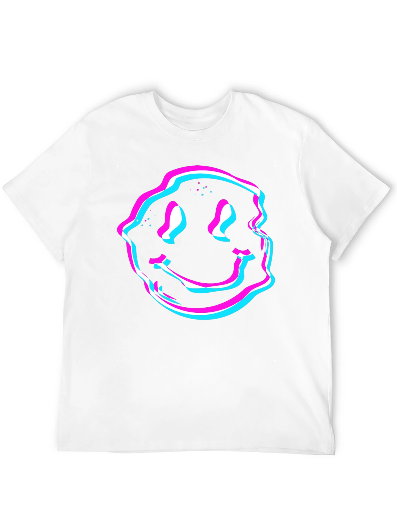 Black Glitch Smiley Face Graphic Tee - Black view 12