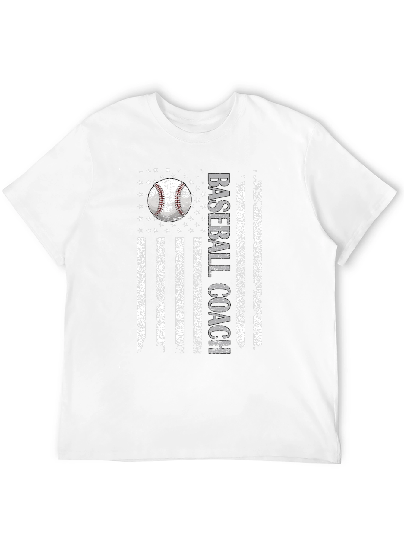 Black Baseball Coach USA Flag T-Shirt view 12