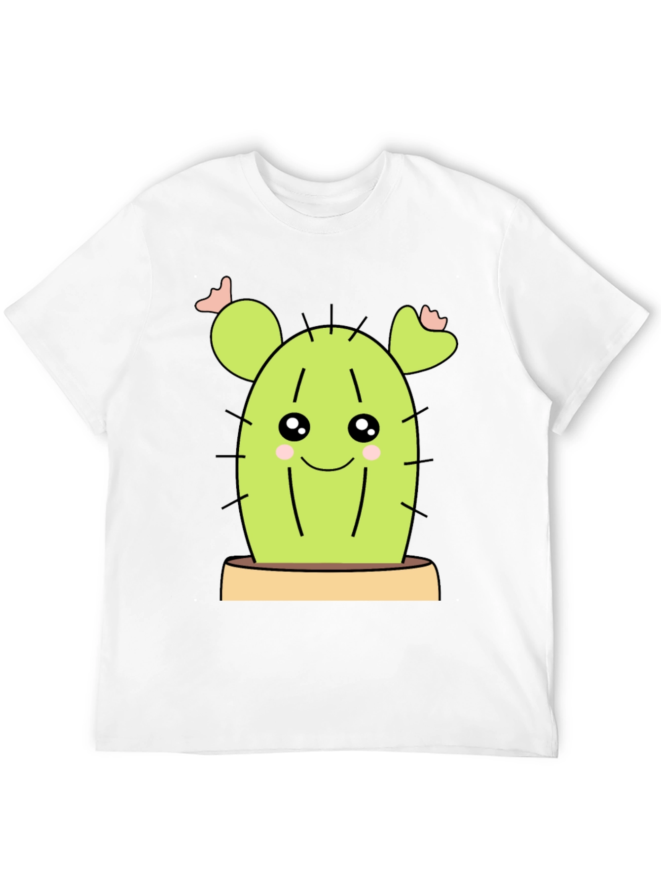 Black Cute Cactus Graphic Tee - Black Cotton Shirt view 12