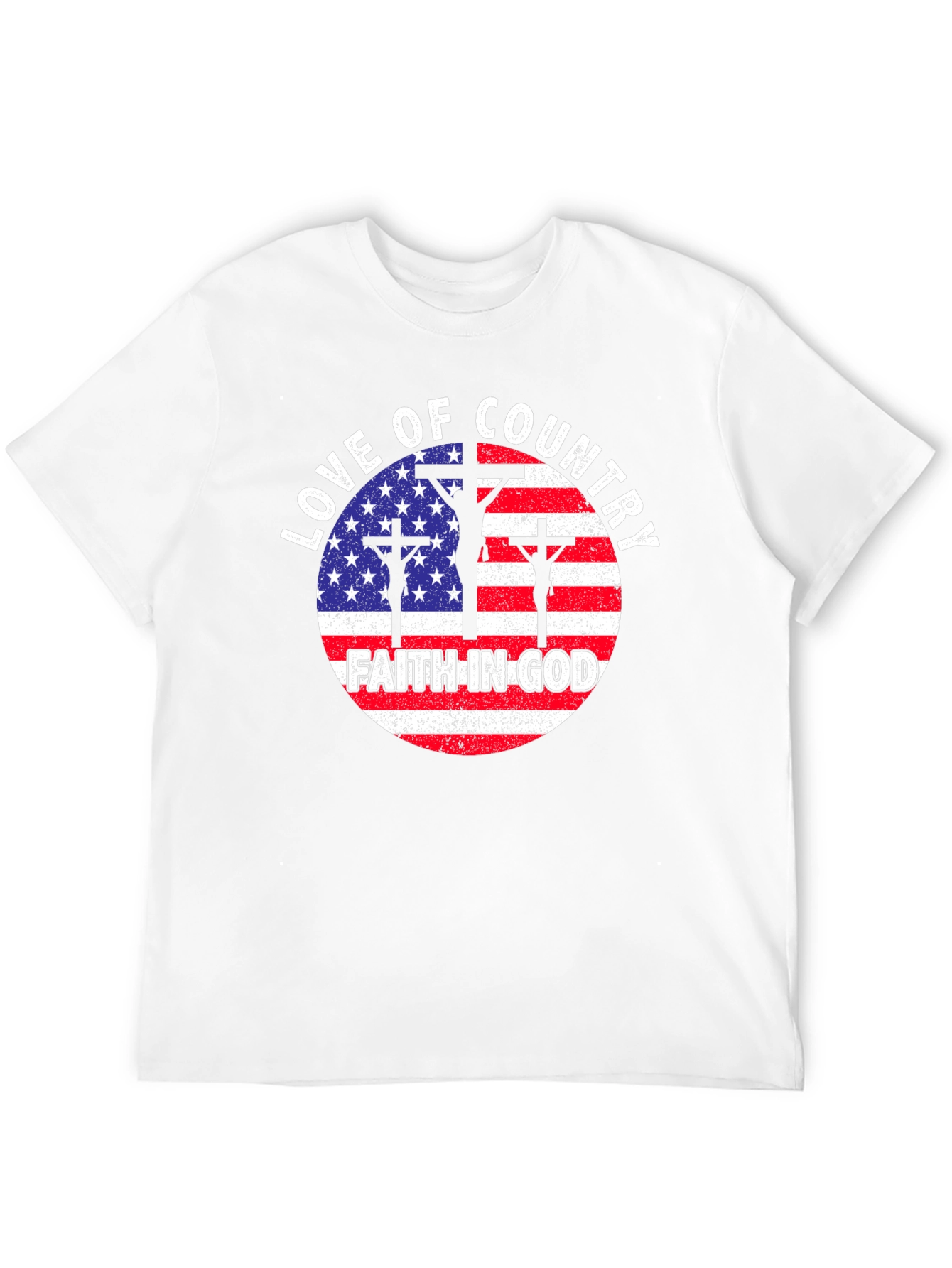 Black Patriotic Faith T-Shirt: Love of Country, Faith in God view 12