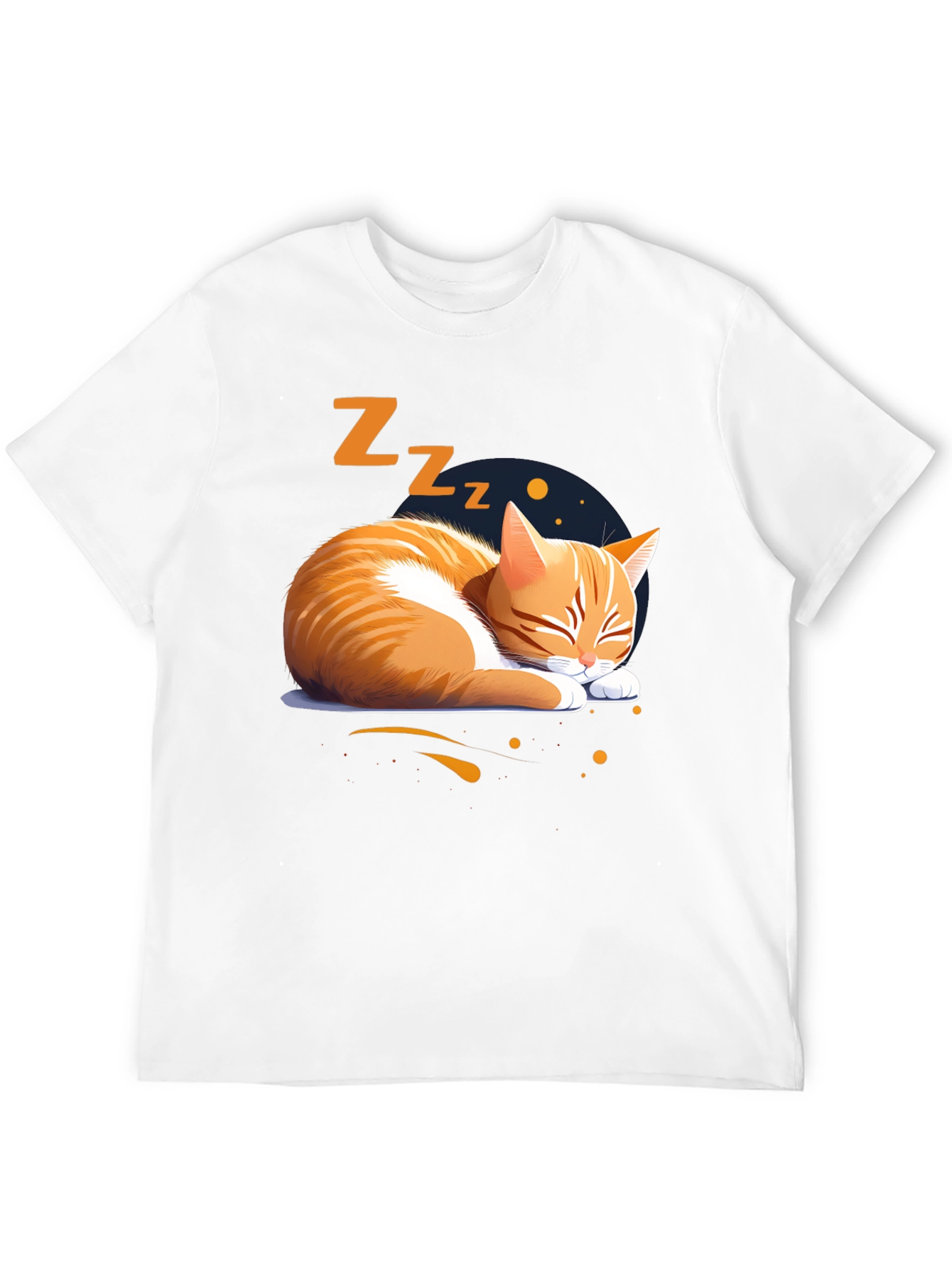 Black Sleeping Cat Graphic Tee - Comfortable Cotton Shirt view 12