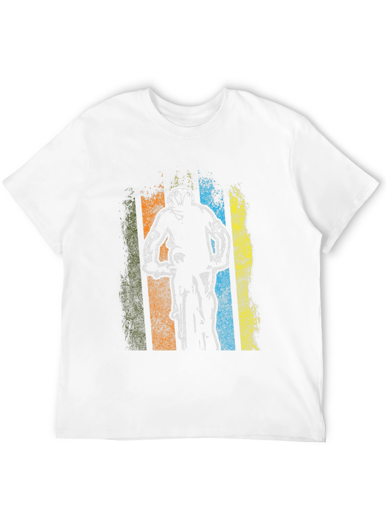 Black Retro Mountain Biker Graphic Tee - Black Cotton Blend view 12