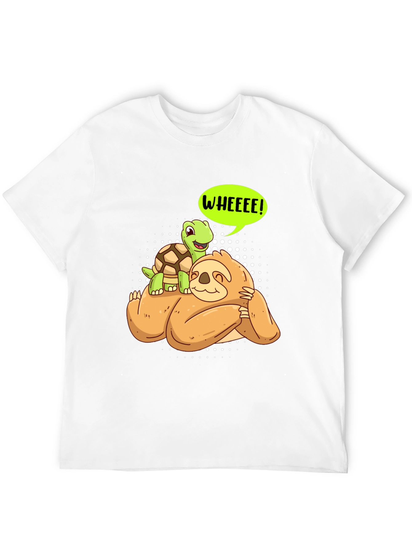 Black Sloth and Turtle WHEEEE! Graphic T-Shirt view 12