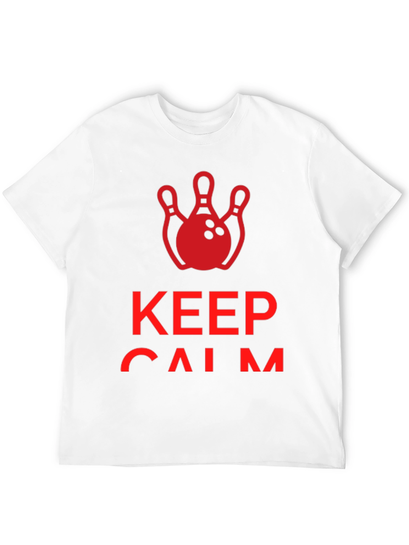 Black Keep Calm and Bowl On T-Shirt - Red Bowling Design view 12