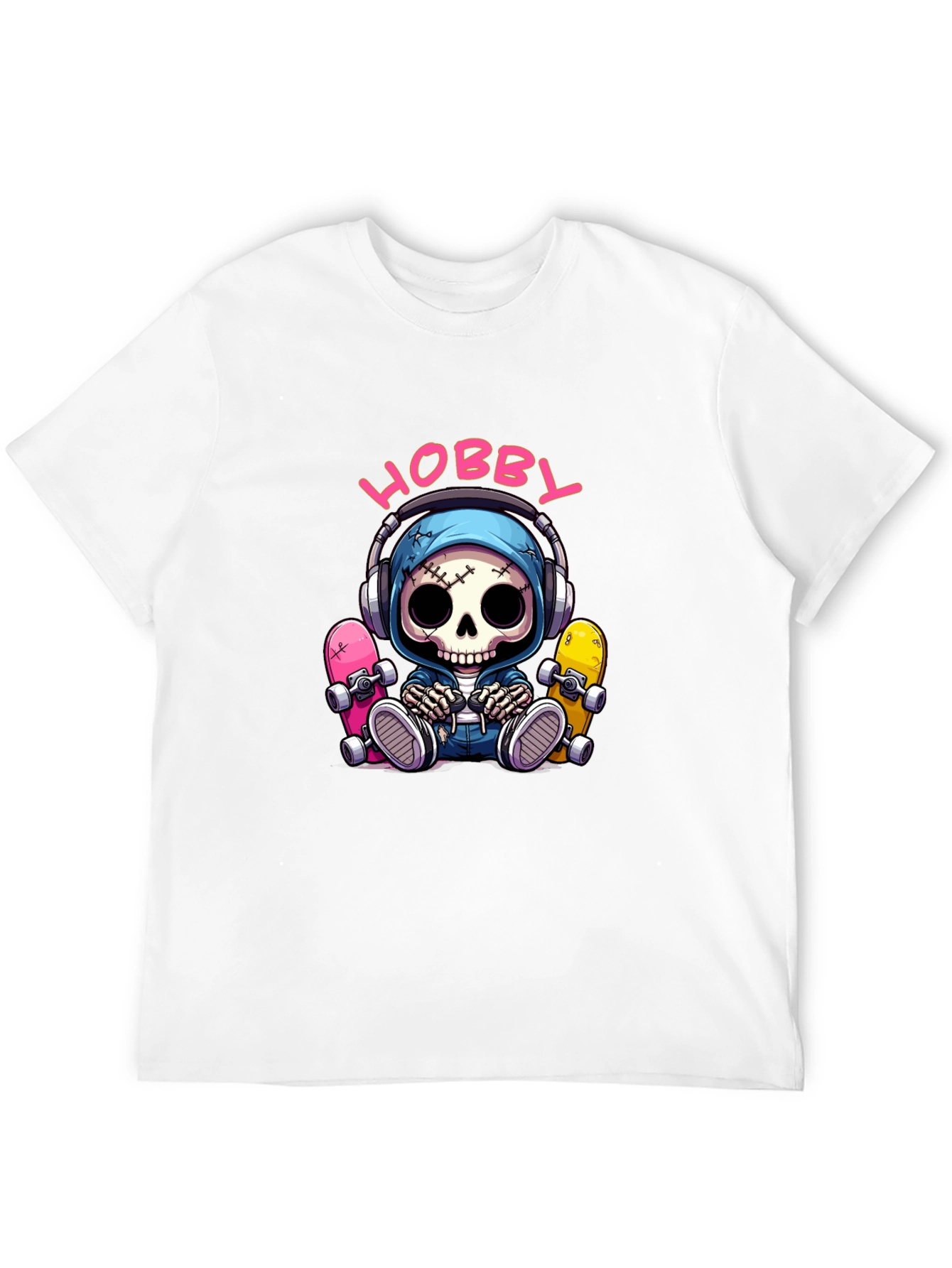 Black Hobby Skeleton Graphic Tee - Skater Style view 12