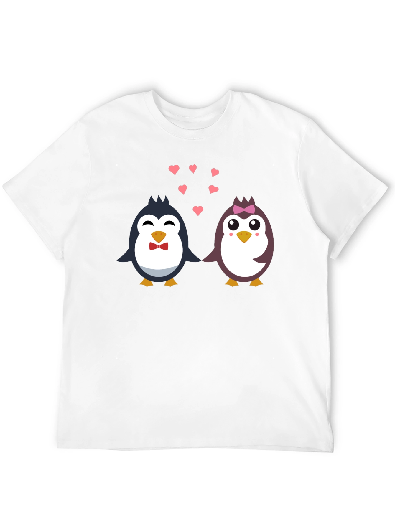 Black Penguin Love T-Shirt - Cute Cartoon Couple Design view 12