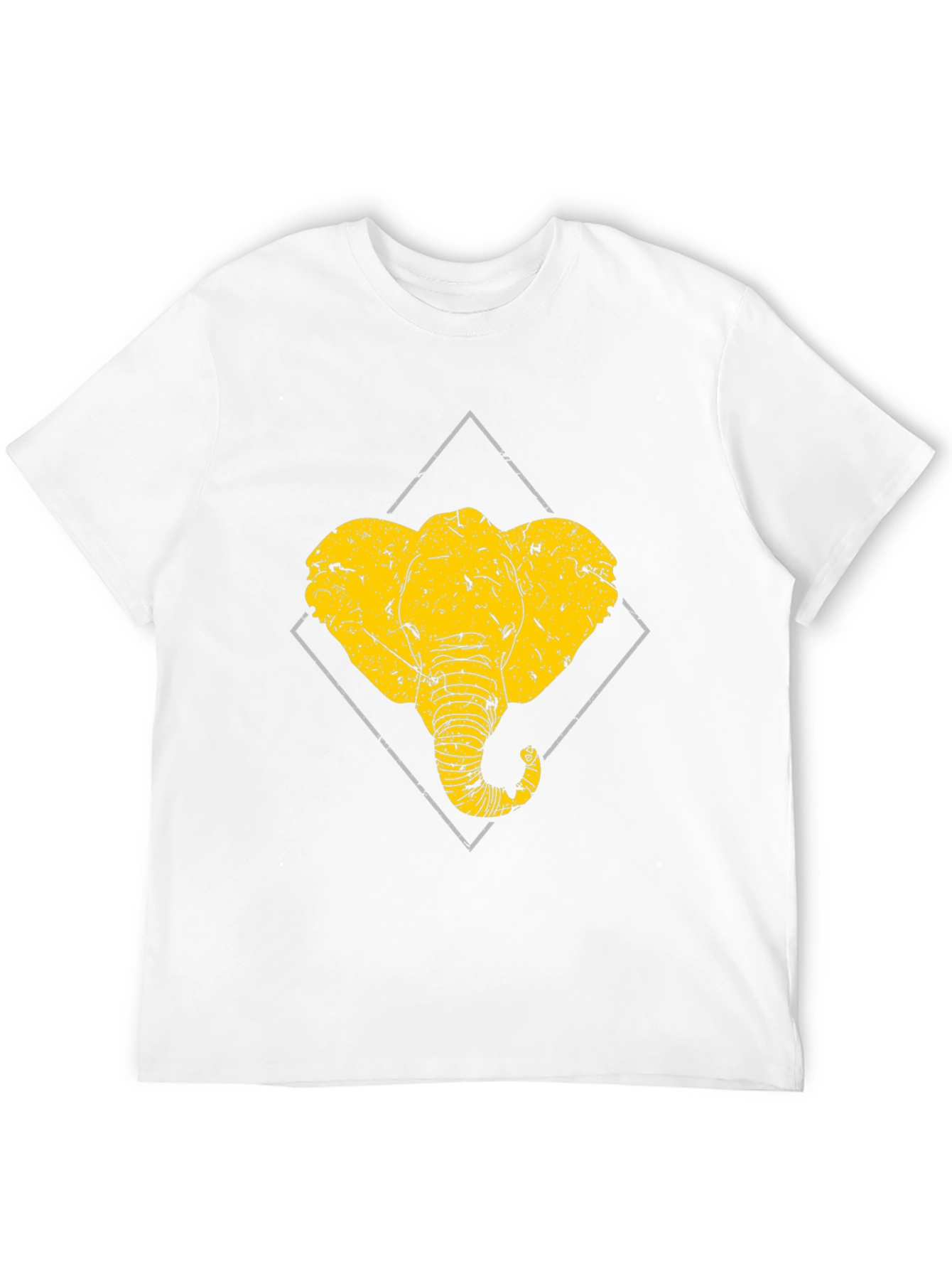 Black Elephant Graphic Tee - Distressed Design, Black Cotton view 12