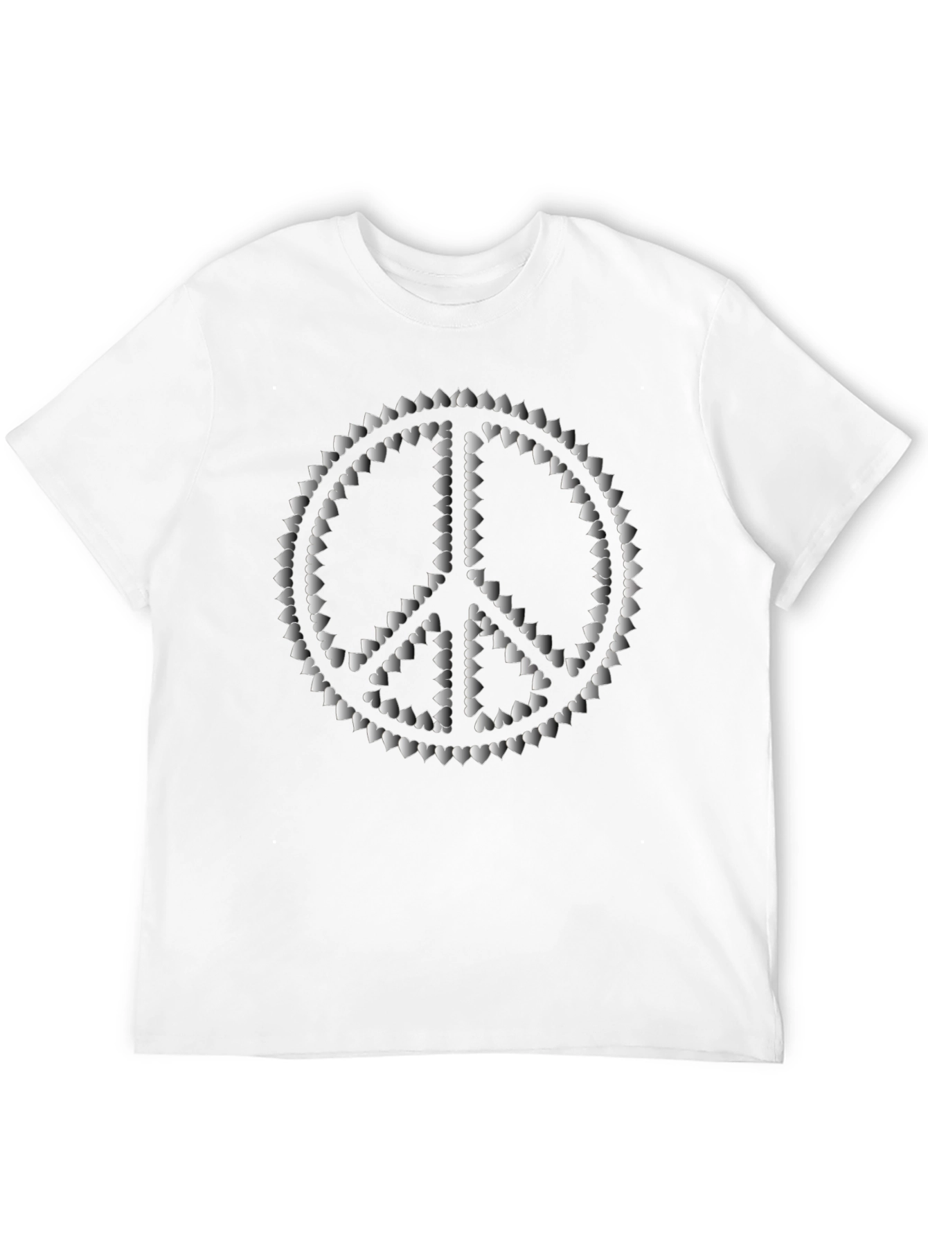 Black Peace Sign Heart T-Shirt view 12