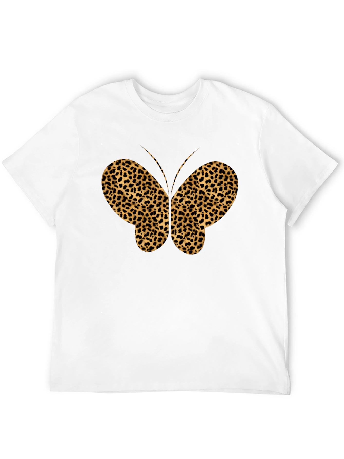 Black Leopard Print Butterfly Graphic Tee - Black view 12