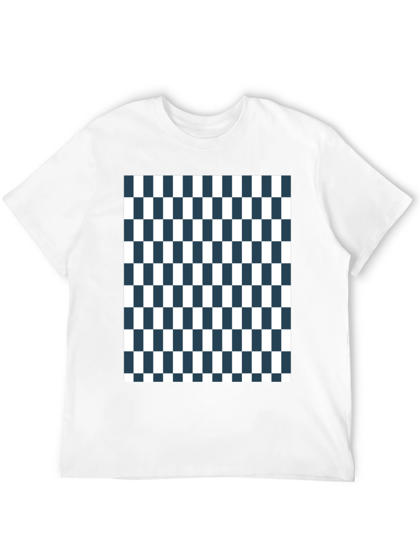 Black Checkered Pattern Tee - Classic Style view 12