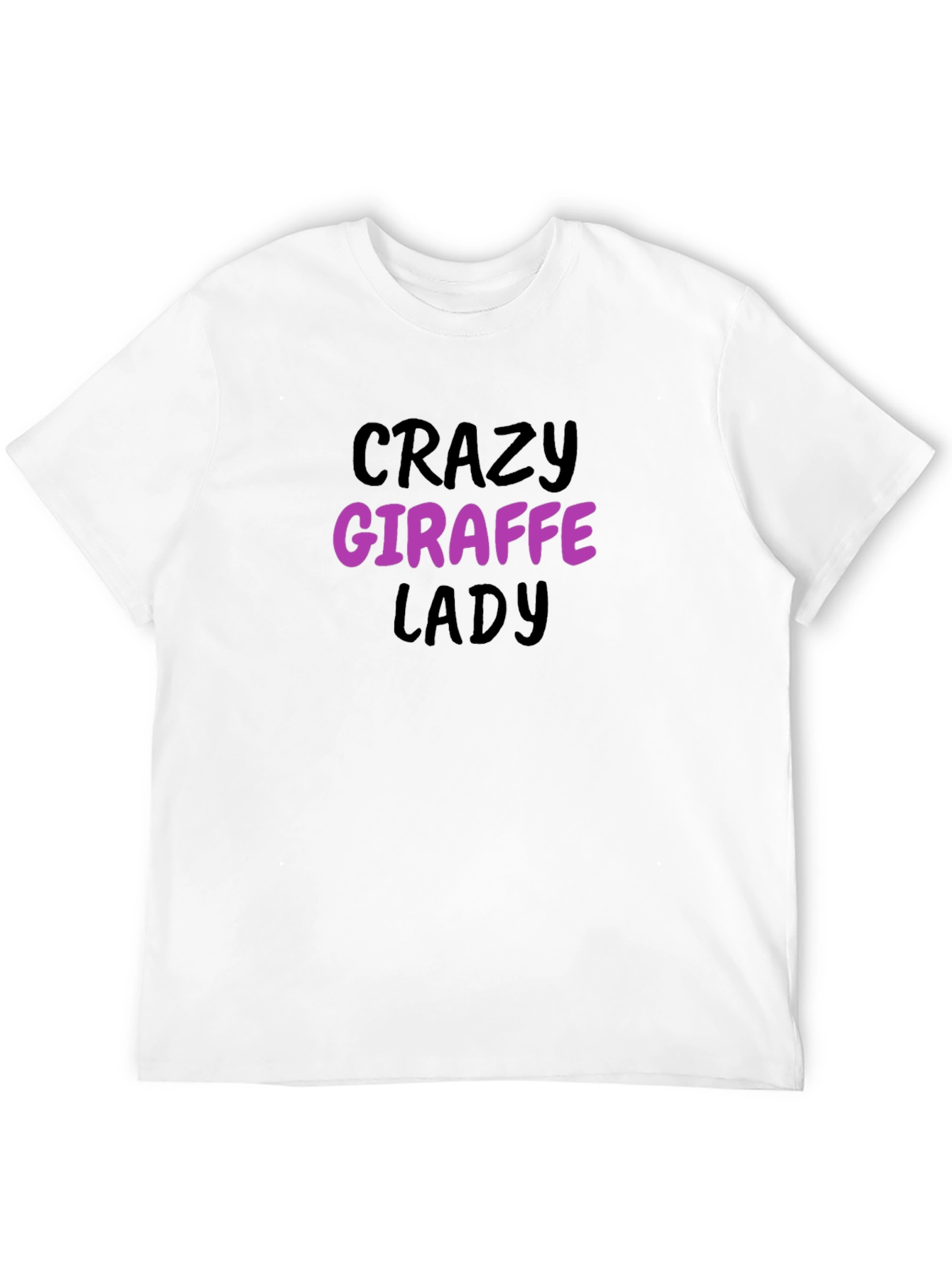 Black Crazy Giraffe Lady Black T-Shirt view 12