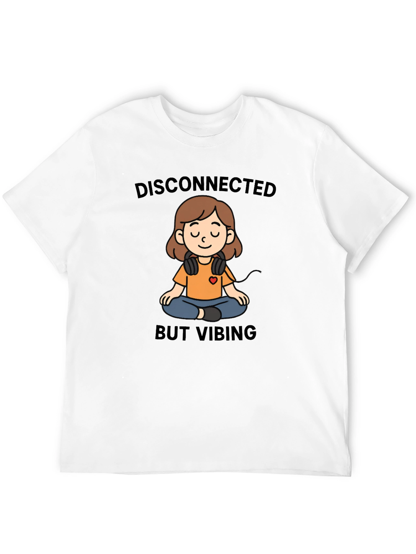 Black Disconnected But Vibing Graphic Tee view 12