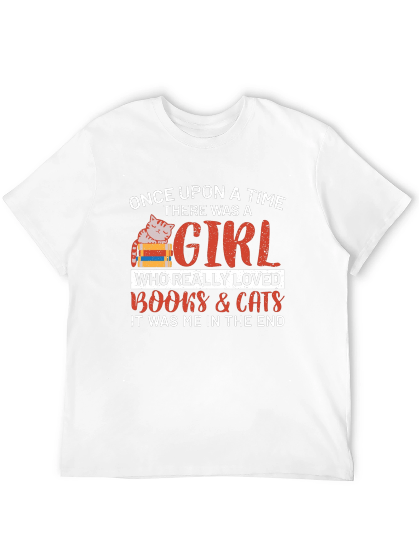 Black Once Upon a Time Cat & Books Lover T-Shirt view 12