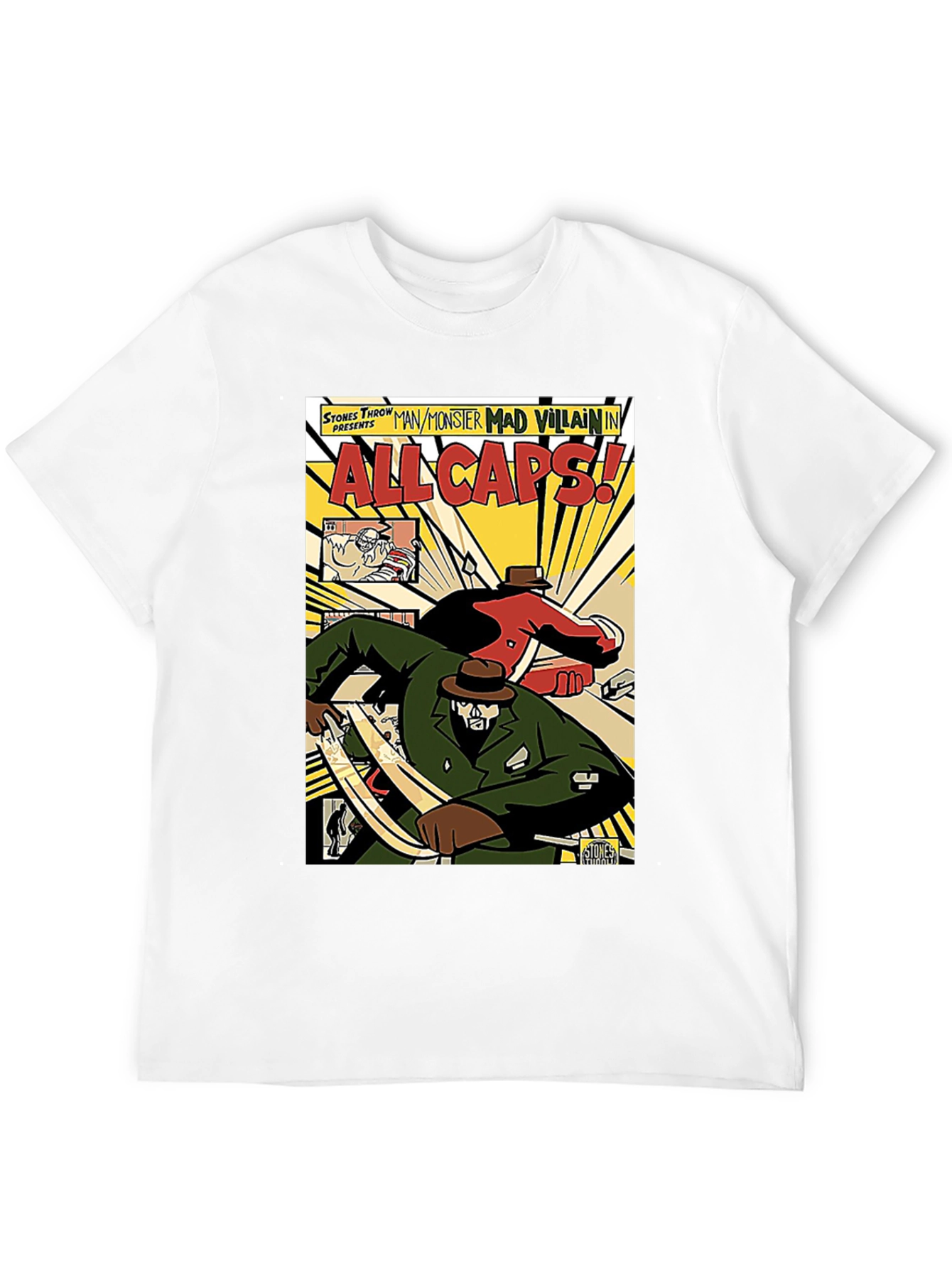 Black All Caps Comic Book T-Shirt view 12