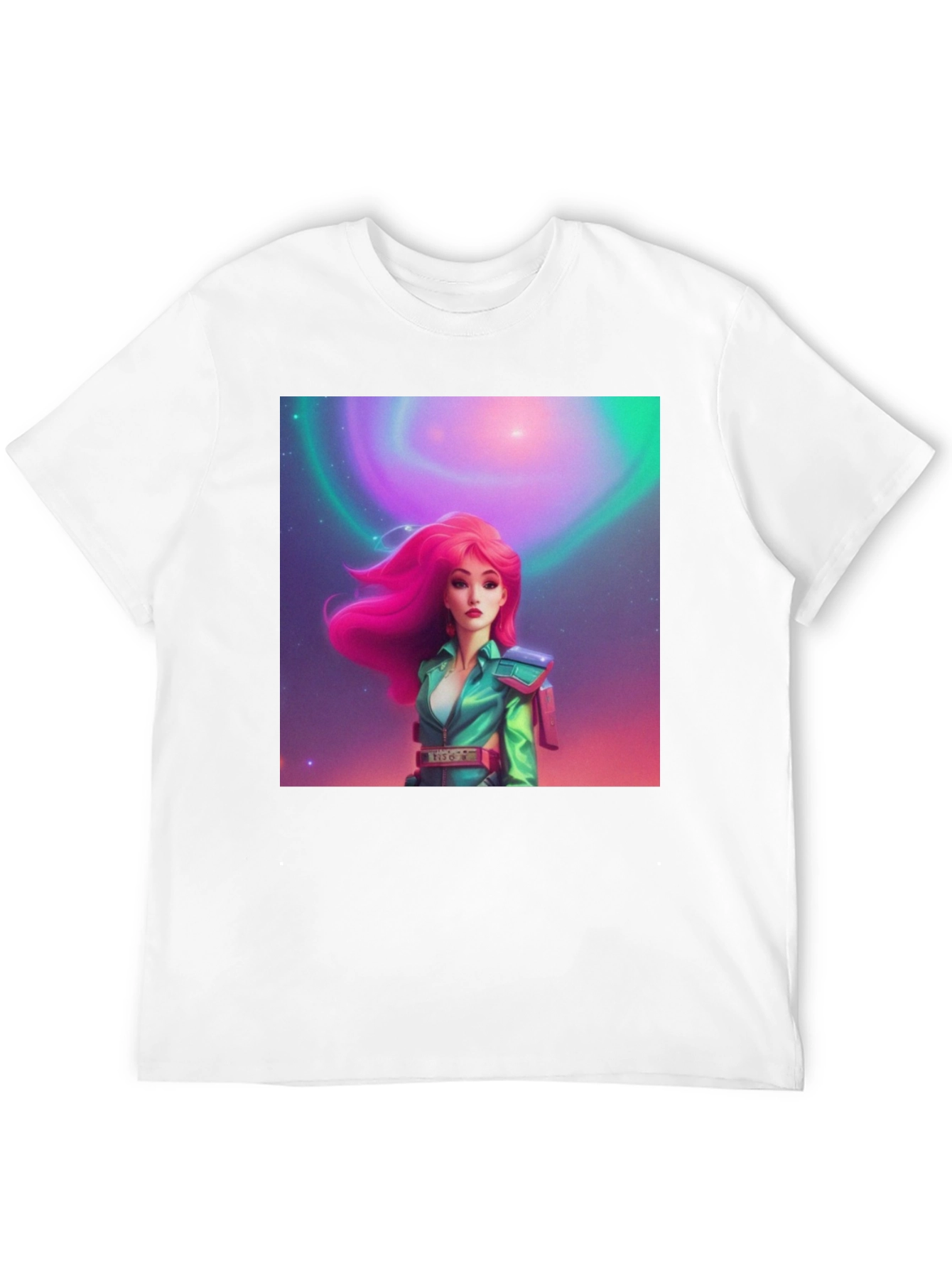 Black Retro Sci-Fi Girl Graphic Tee view 12